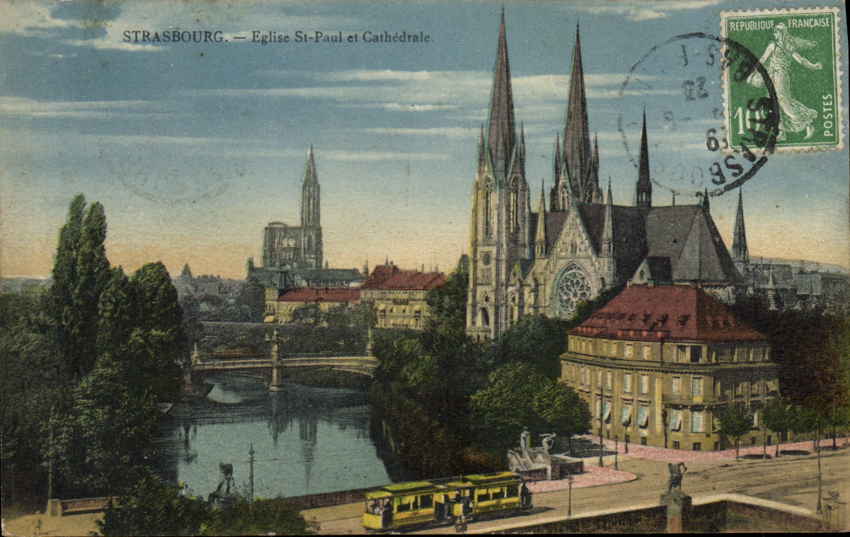 CPA Strasbourg Eglise St Paul et Cathedrale 