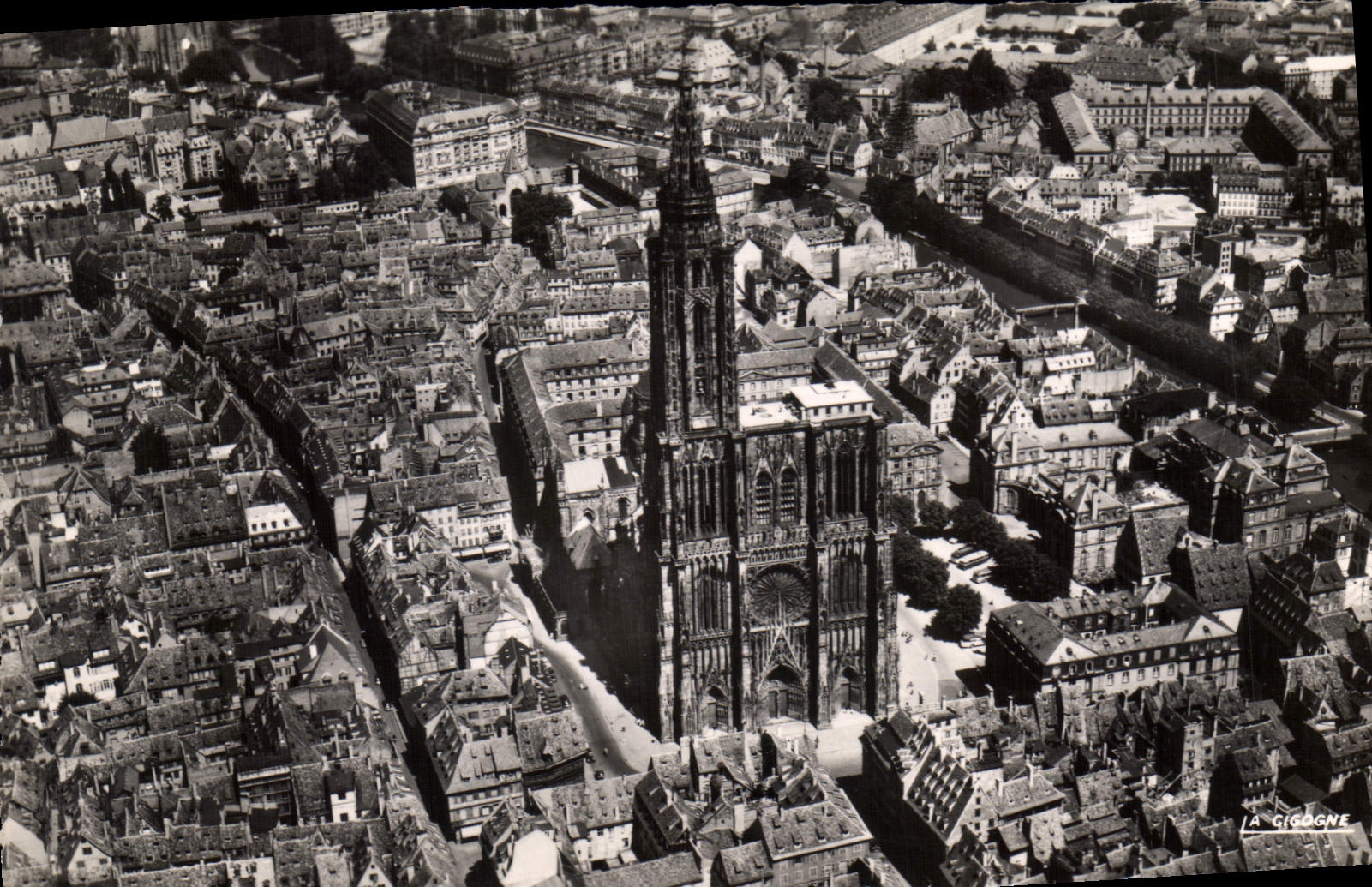 CPA En Avion sur Bas Rhin Pilote operateur R Henrard La Cathedrale 