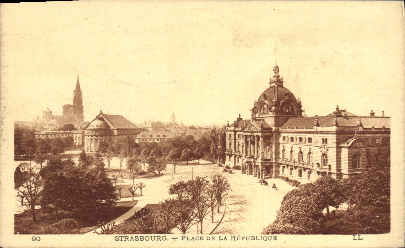 CPA Strasbourg Place de la Republique 