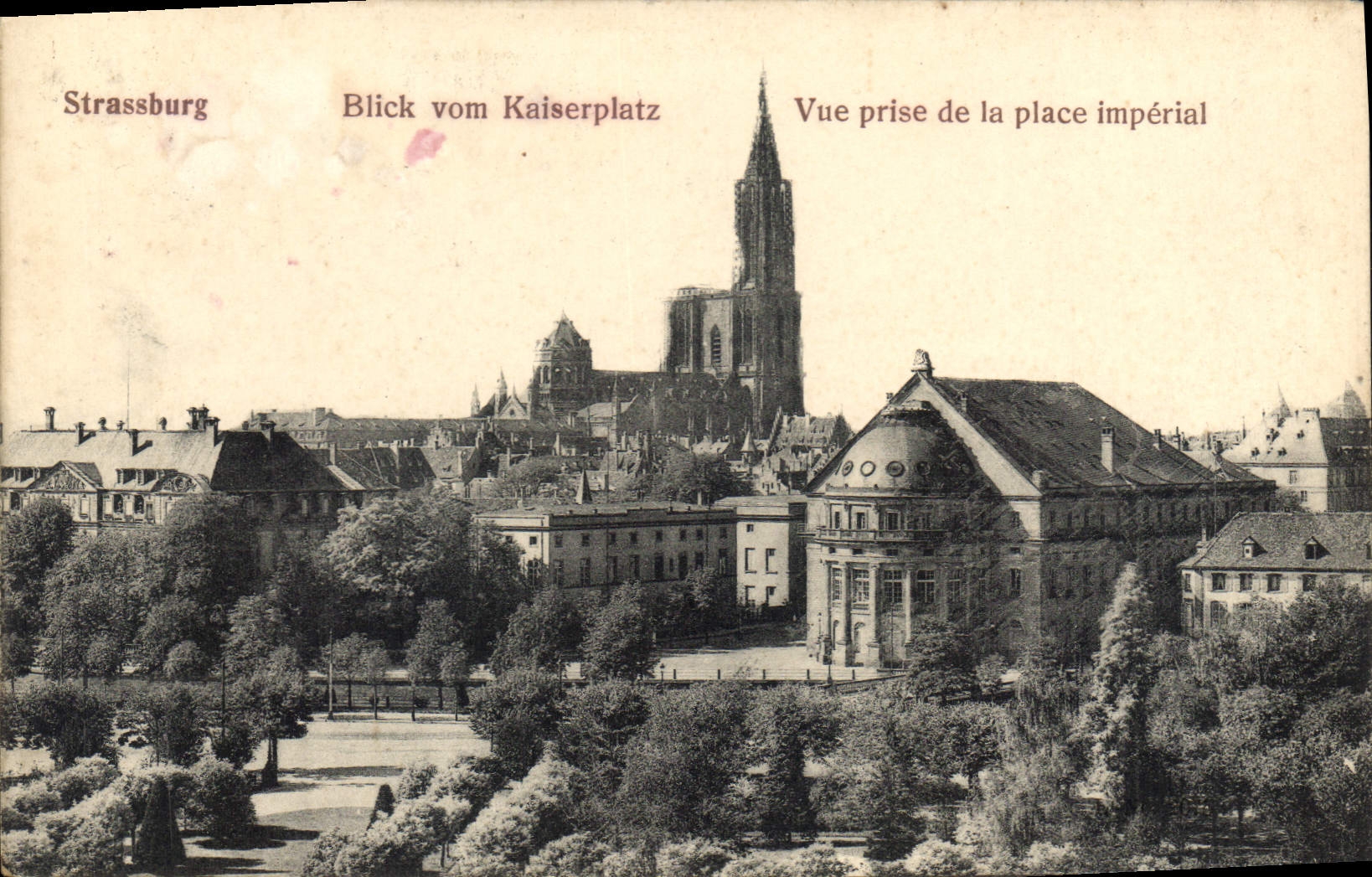 CPA Strassburg Blick vom Kaiserplatz Vue prise de la place imperial 