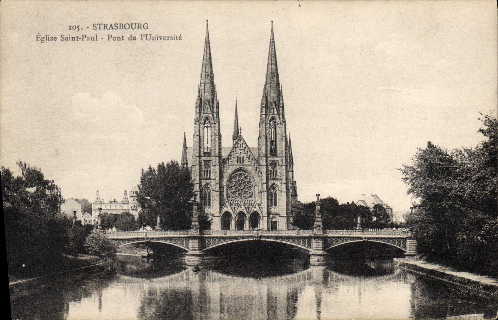 CPA Strasbourg Eglise Saint Paul Pont d l'Universite 