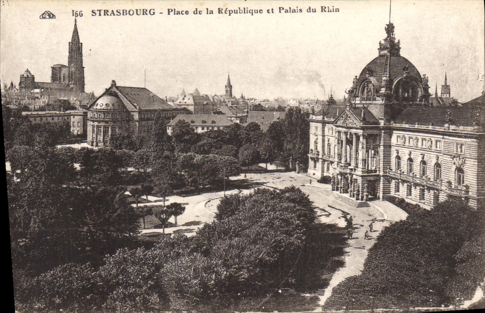 CPA Strasbourg Place de la Republique et Palais du Rhin 