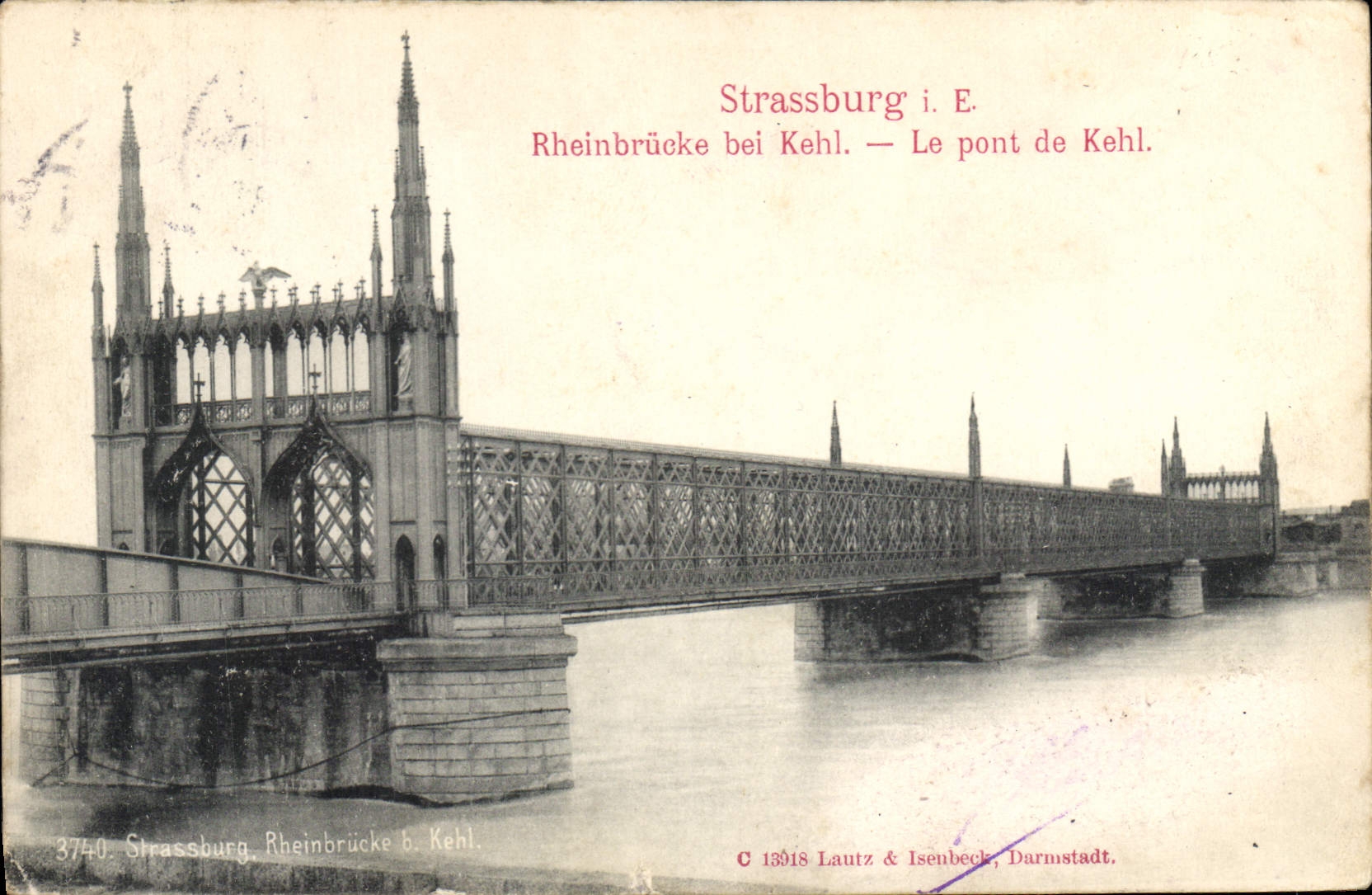 CPA Strassburg Le pont de Kehl 