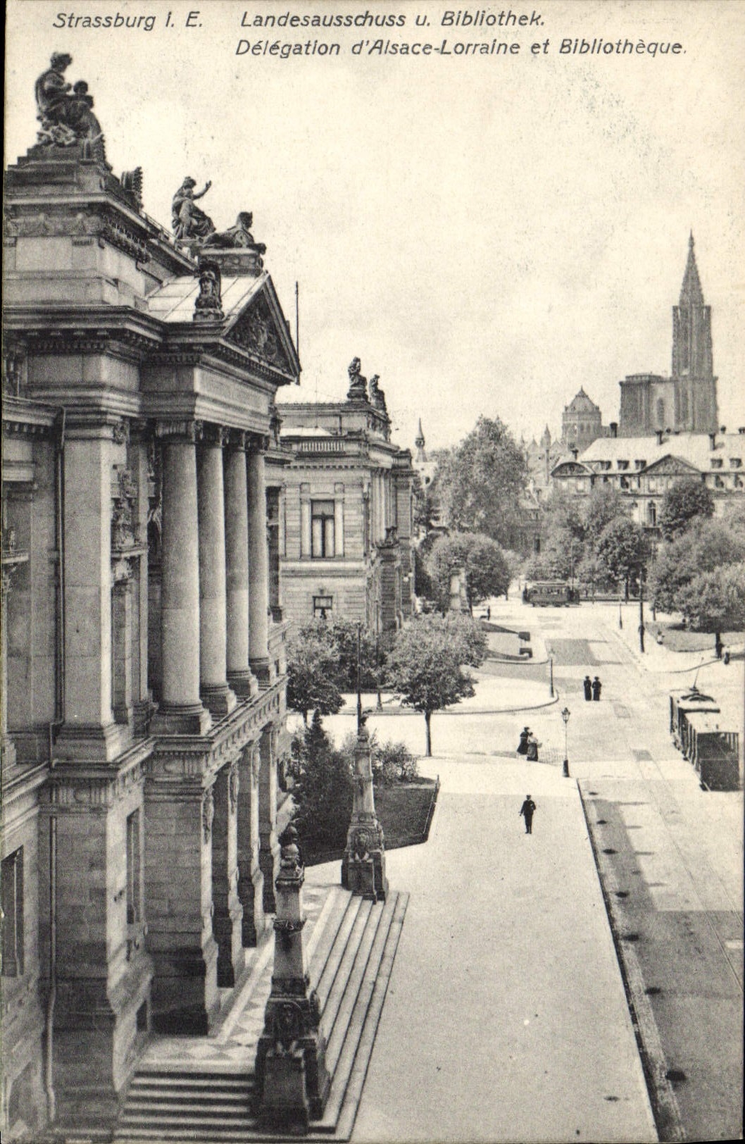 CPA Strassburg Landesausschuss u Bibliothek Delegaton d'Alsace Lorraine et Bibliotheque 