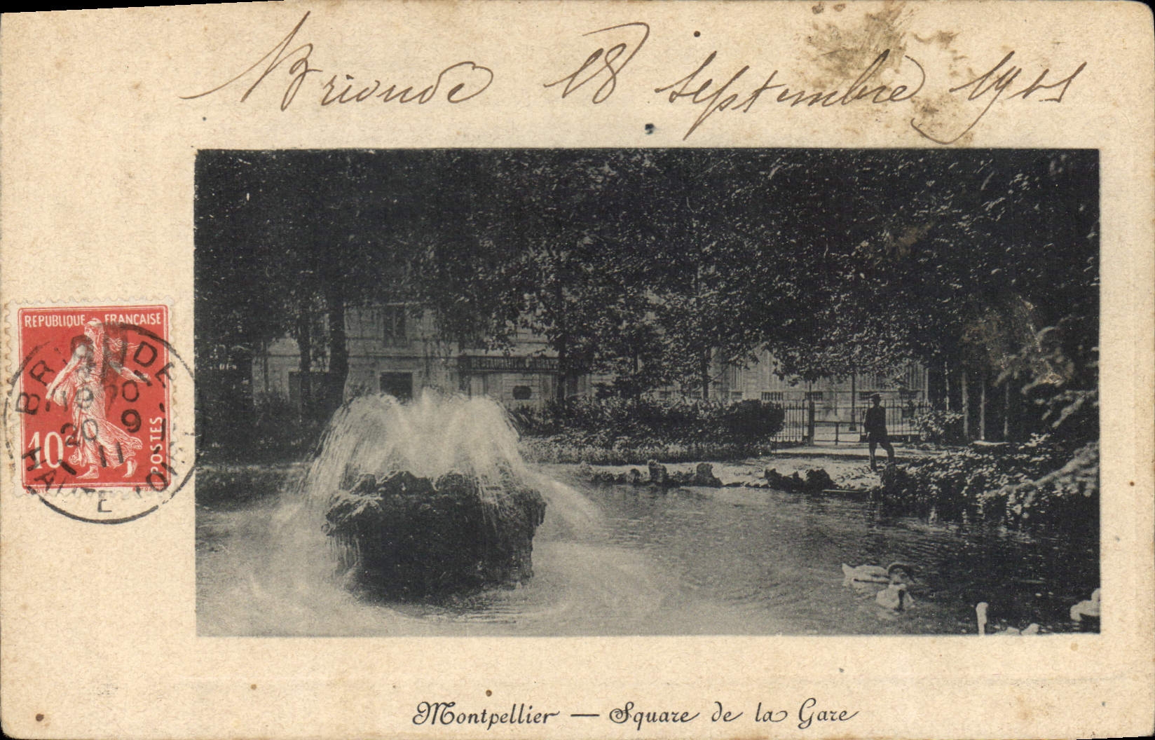 CPA Montpellier Square de la Gare 