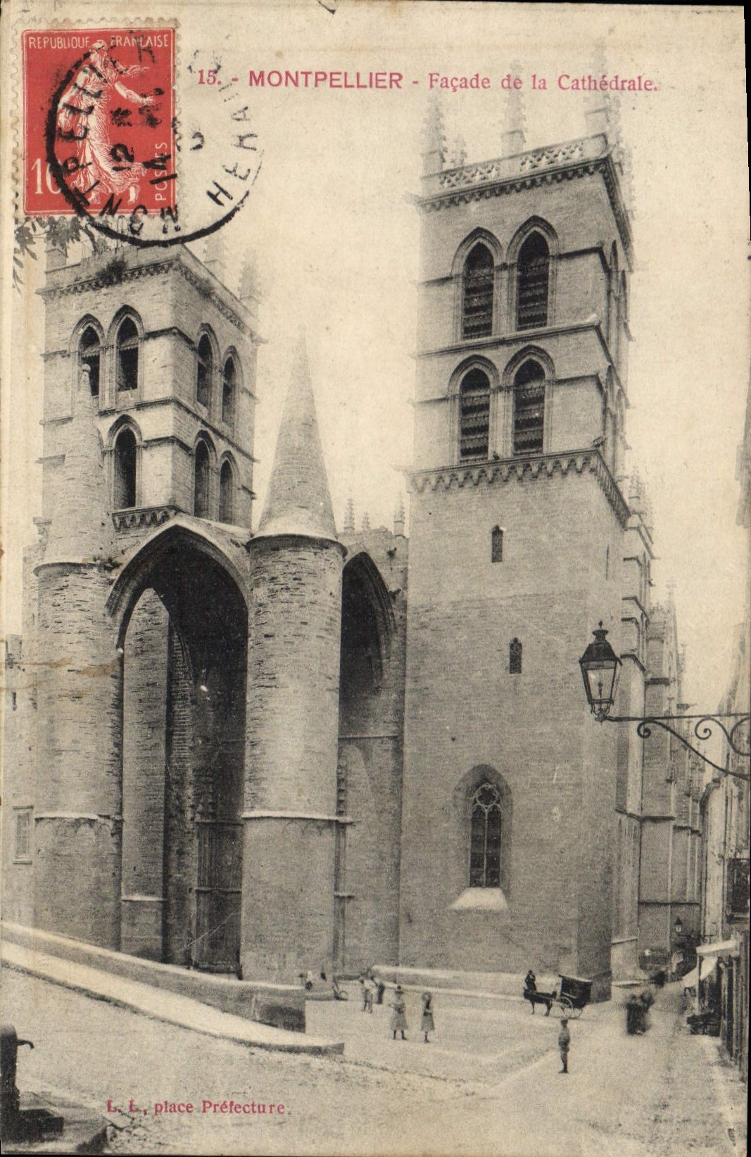 CPA Montpellier Facade de la Cathedrale 