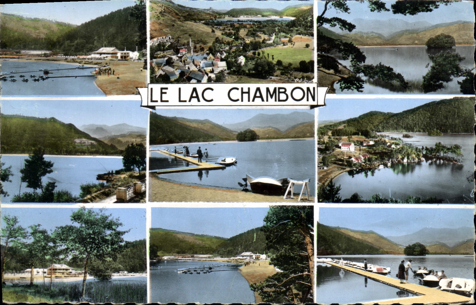 CPA Le Lac Chambon de gauche a droite 