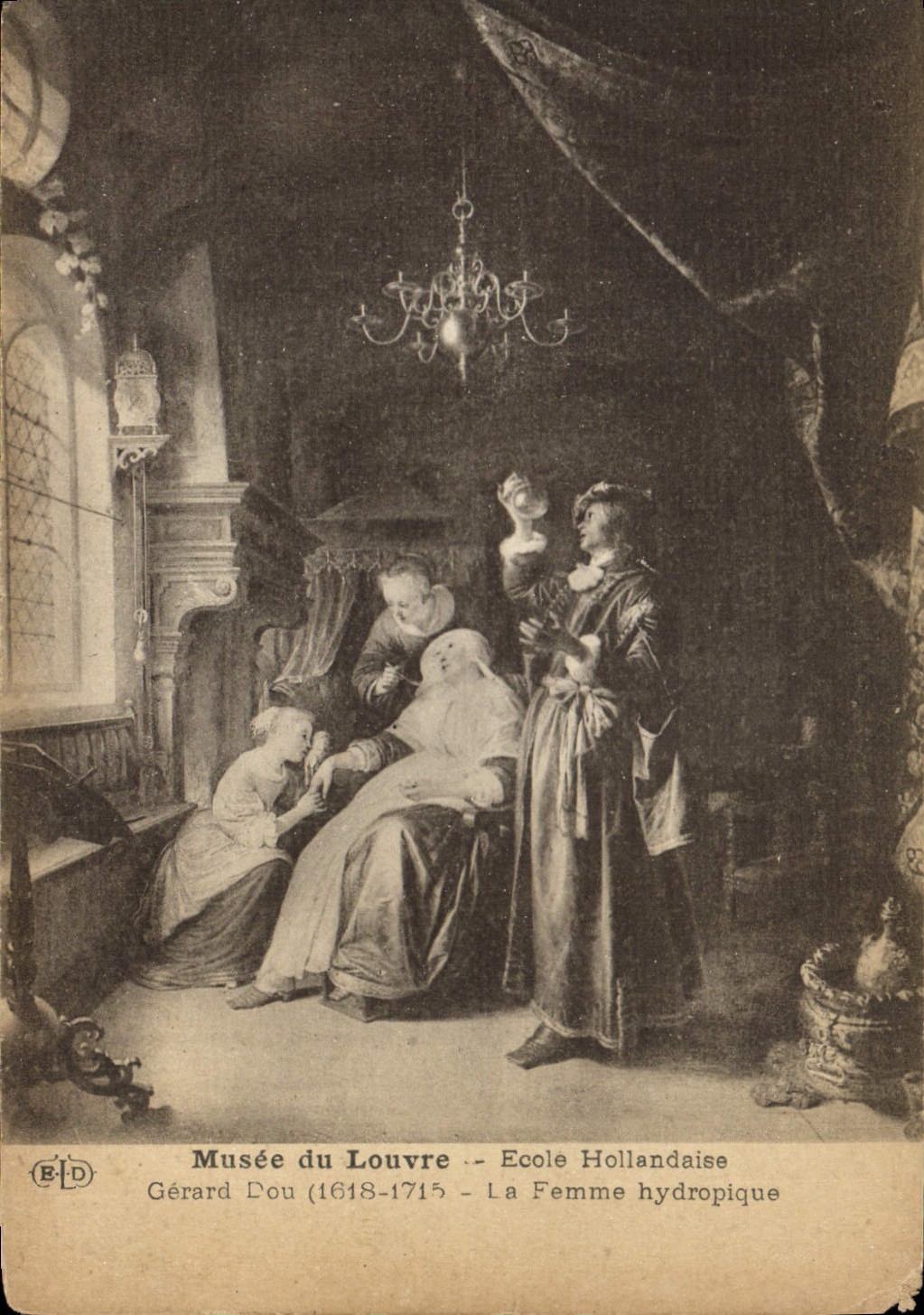 CPA Musee du Louvre Ecole Hollandaise Gerard Dou 1618 1715 La Femme hydropique