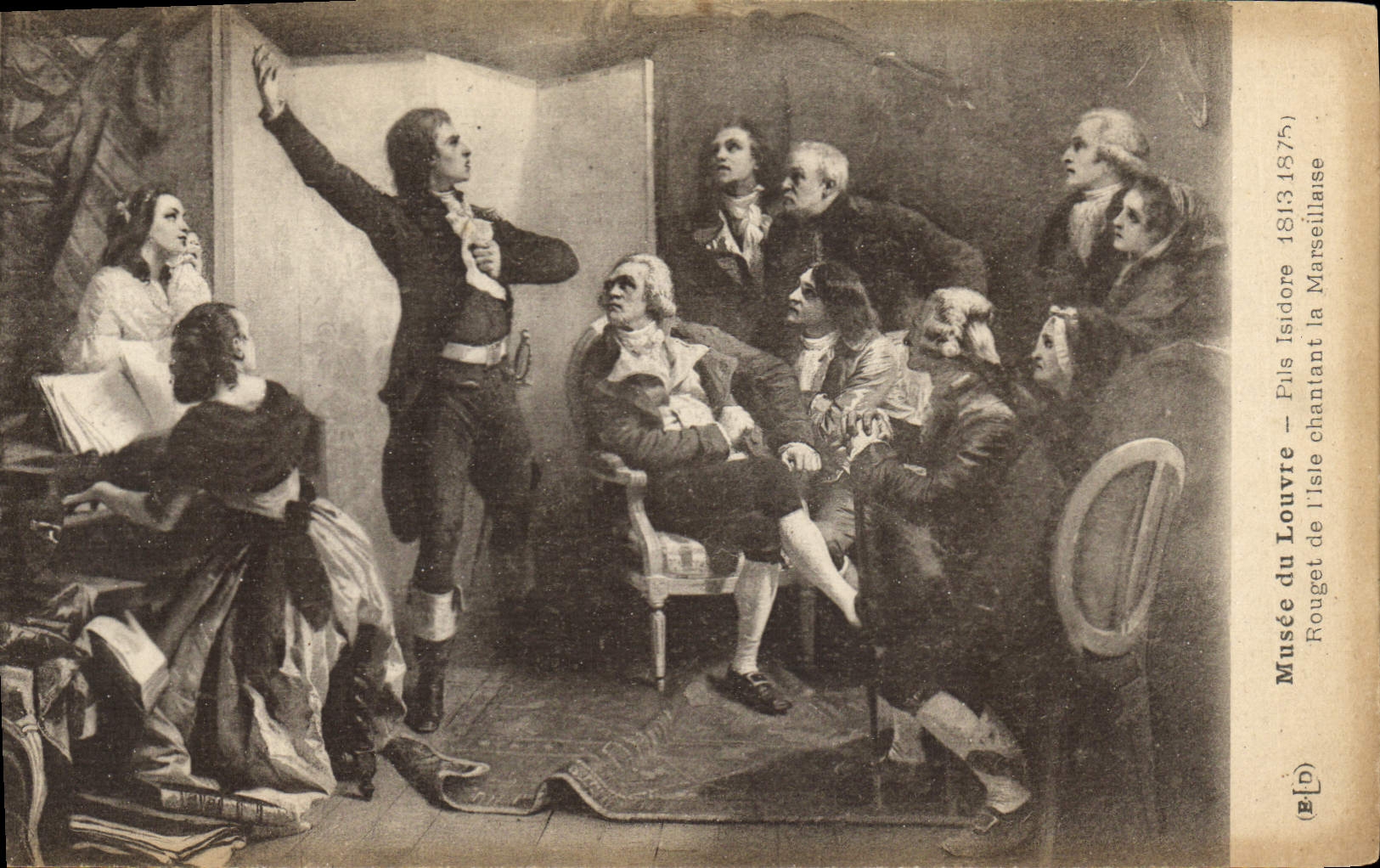 CPA Musee du Louvre Pils Isidore 1813 1875 Rouget de l'Isle chantant la Marseillaise