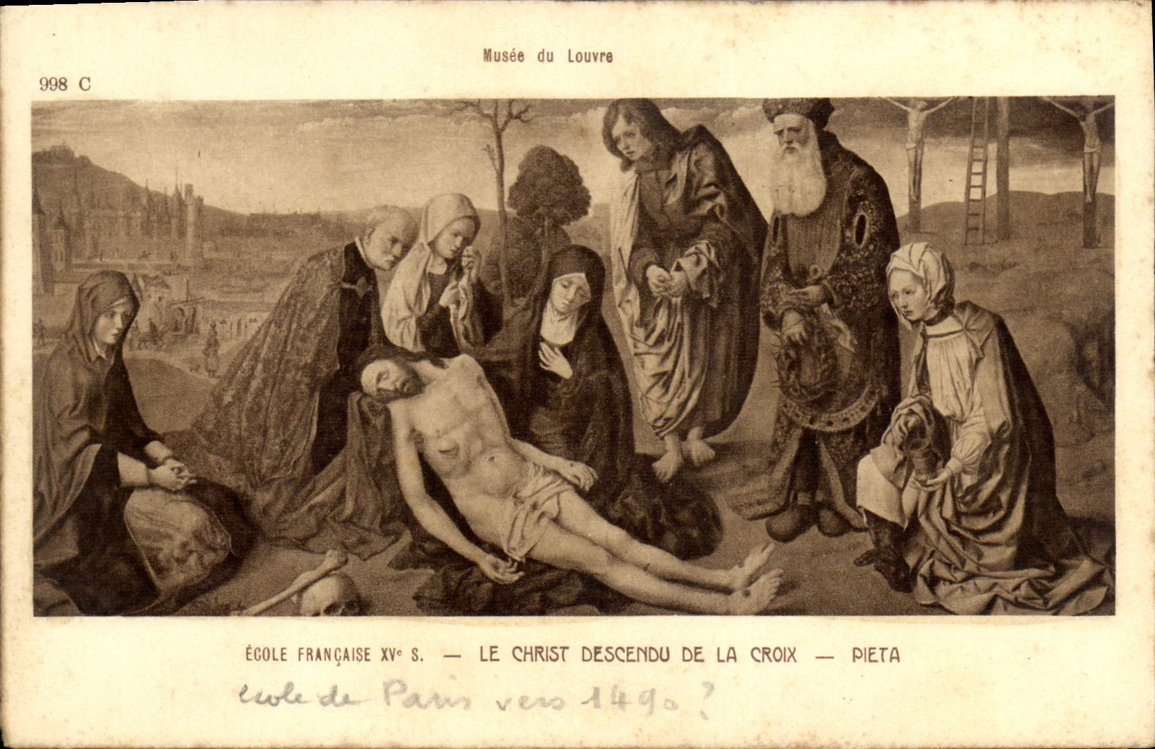 CPA Musee du Louvre Ecole Francaise XV Le Christ descendu de la Croix 