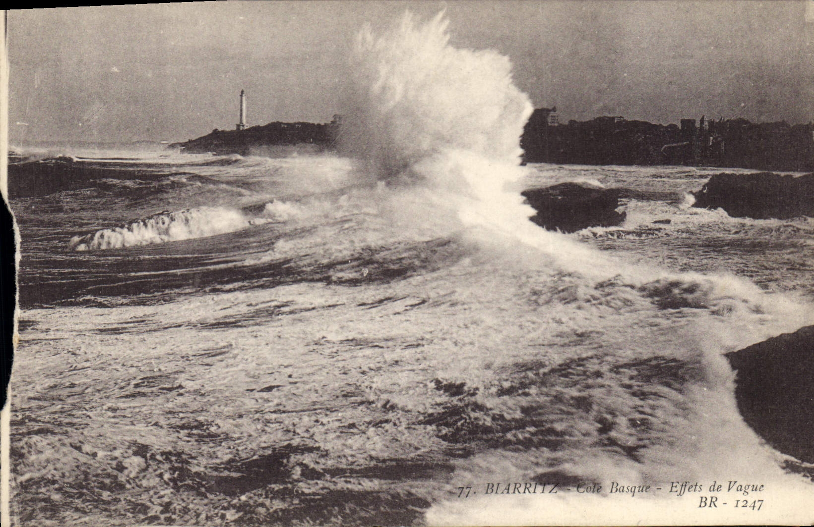 CPA Biarritz Cote Basque Effets de Vague