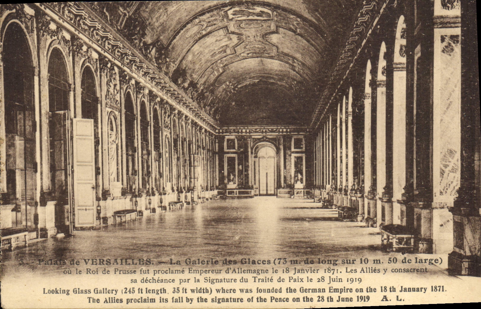 CPA Versailles Palais de Versailles La Galerie des Glace (75 m de long sur 10 m 50 de large)