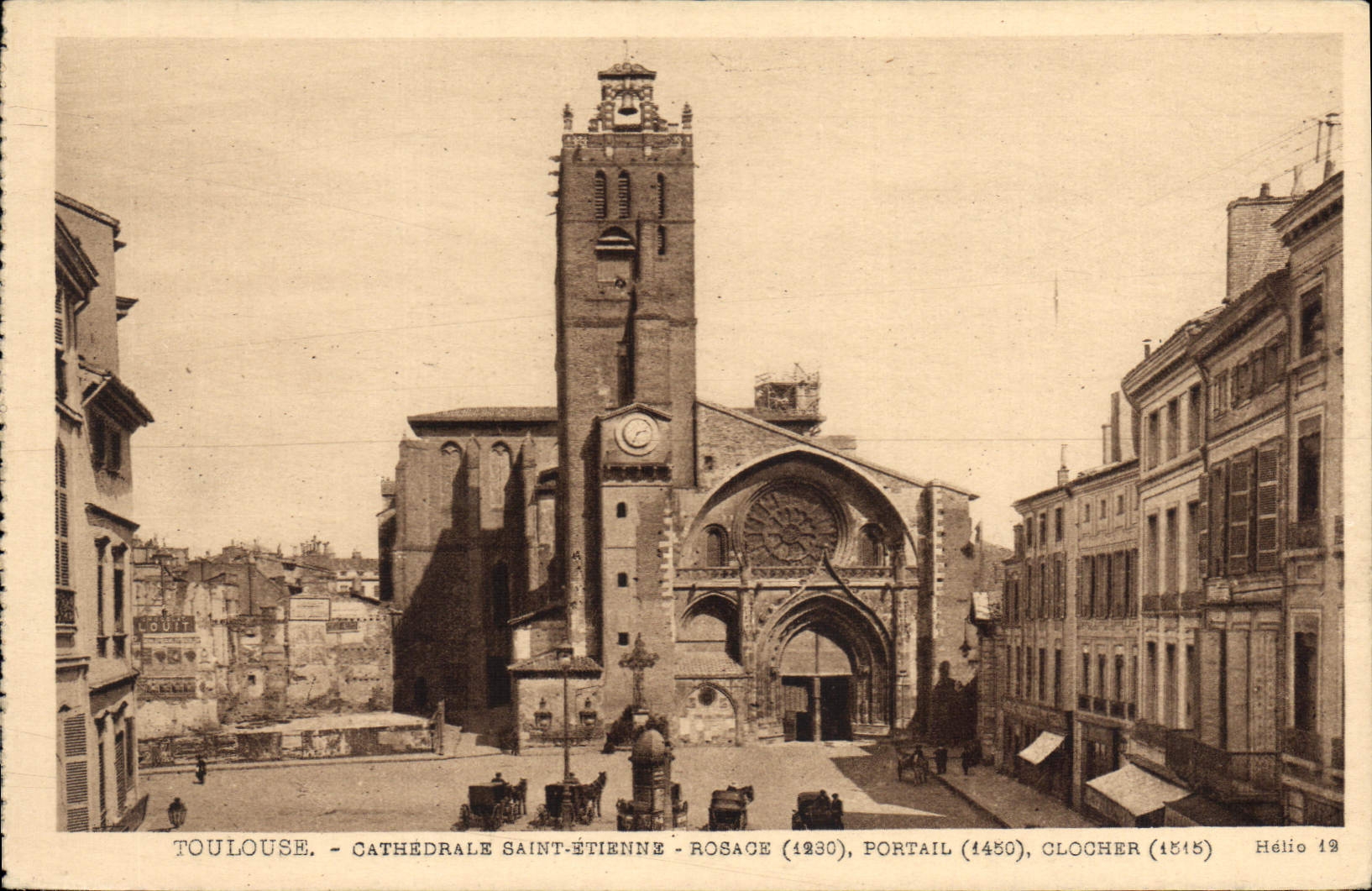 CPA Toulouse Cathedrale Saint Etienne Rosage Portail Clocher