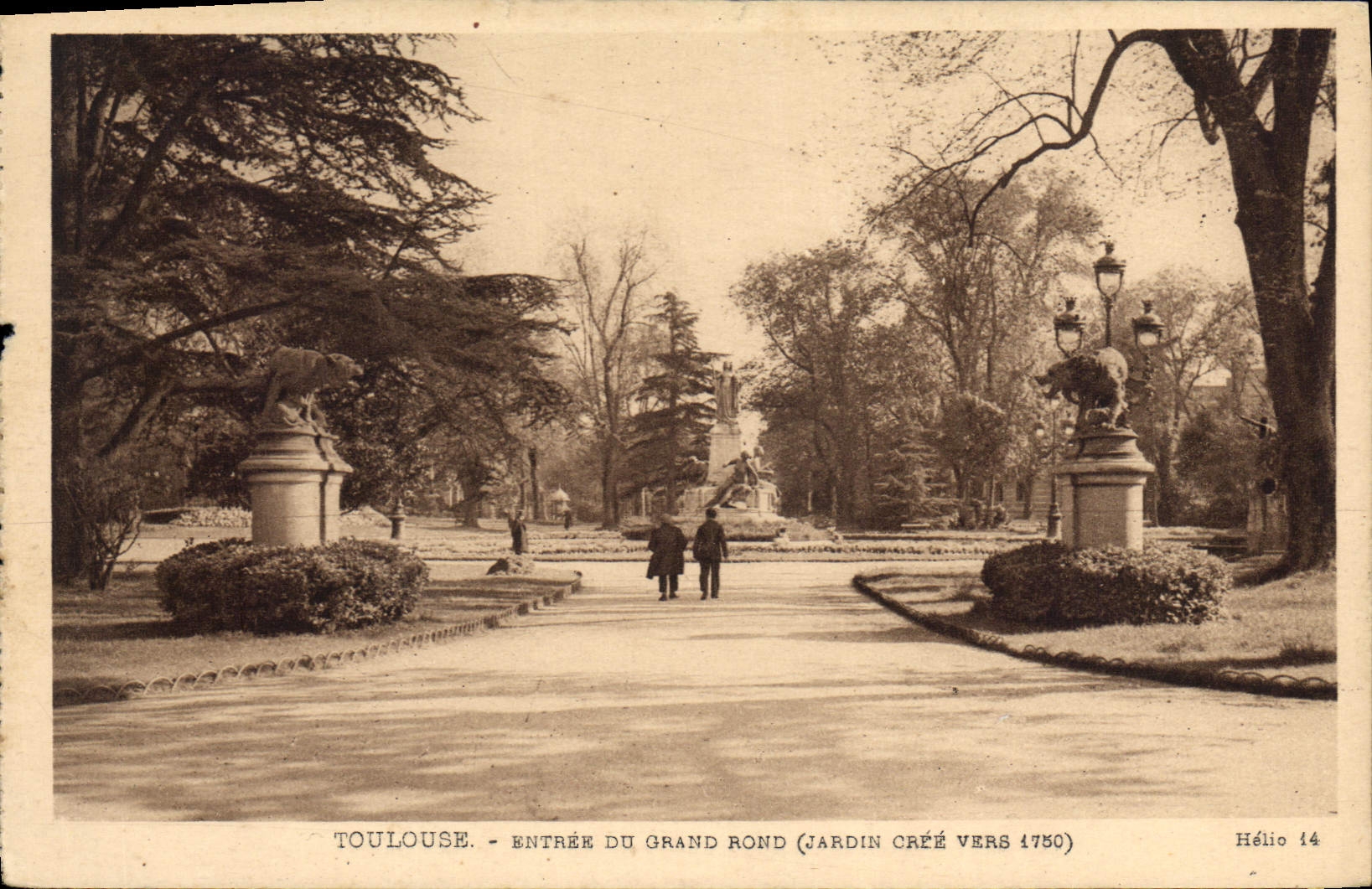CPA Toulouse Entree du Grand Rond (Jardin Cree Vers 1750)