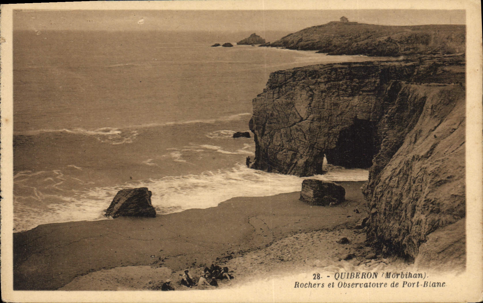 CPA Quiberon (Morbihan) Rochers et Observatoire de Port Blanc