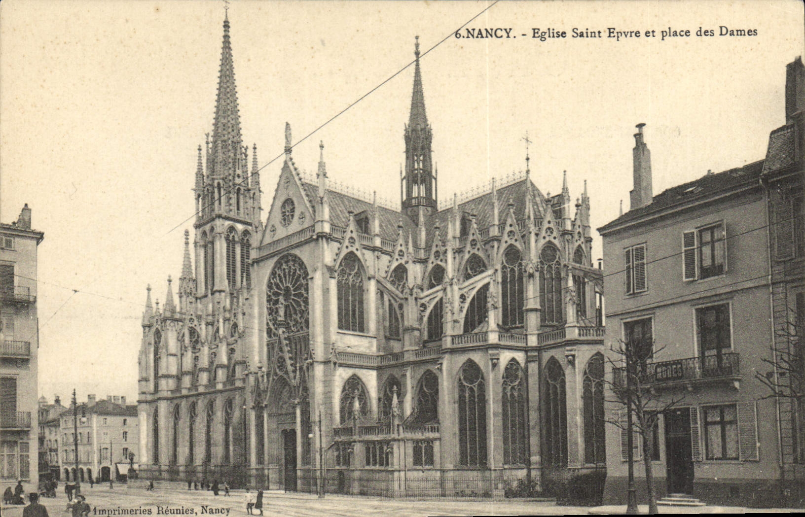 CPA Nancy Eglise Saint Epre et Place des Dames