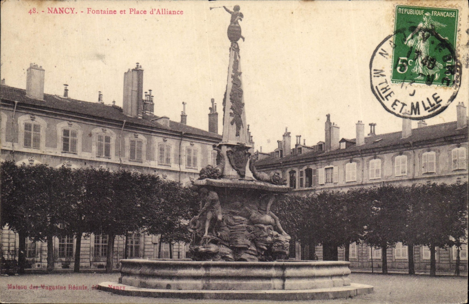 CPA Nancy Fontaine et Place d'Alliance