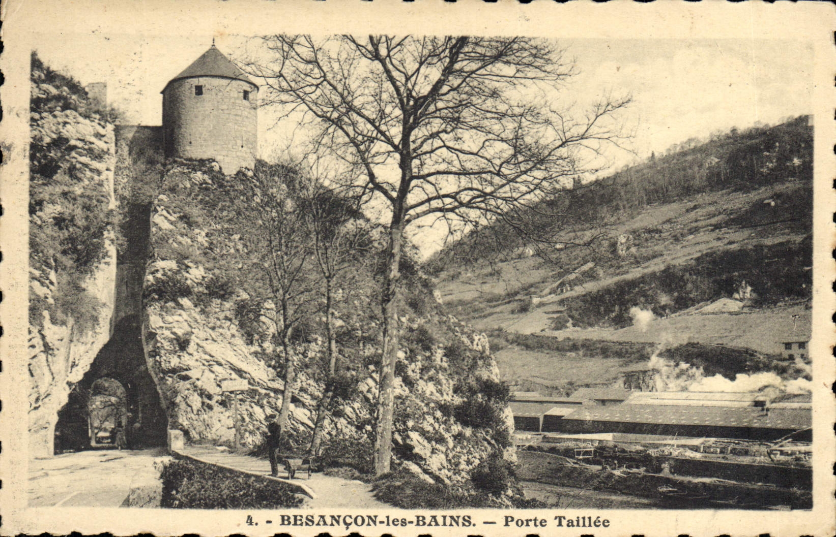 CPA Besancon les Bains Porte Taillee