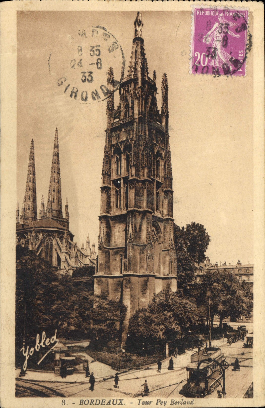 CPA Bordeaux Tour Pey Berlane Tramway