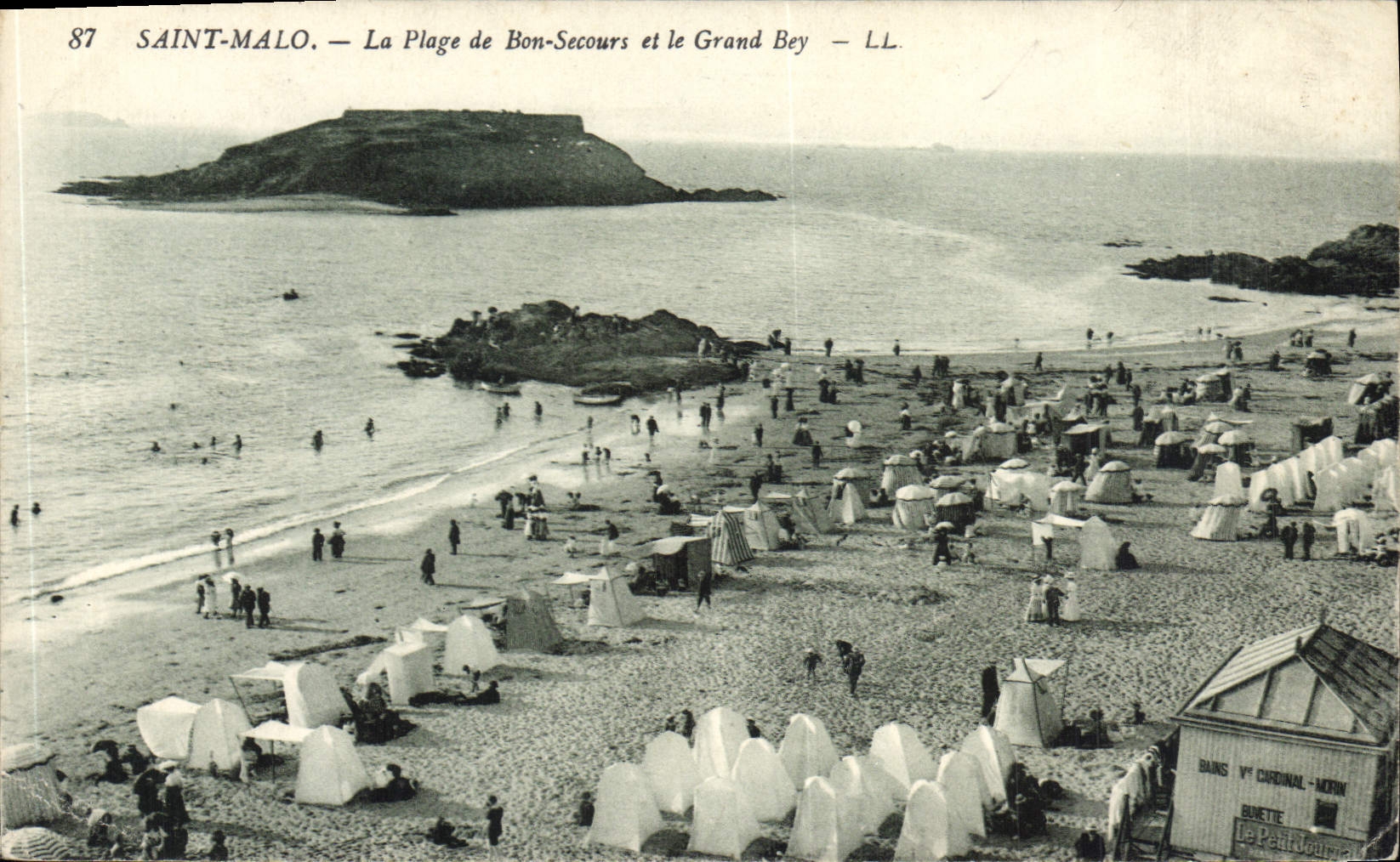 CPA Saint Malo La Plage de Bon Secours et le Grand Bey