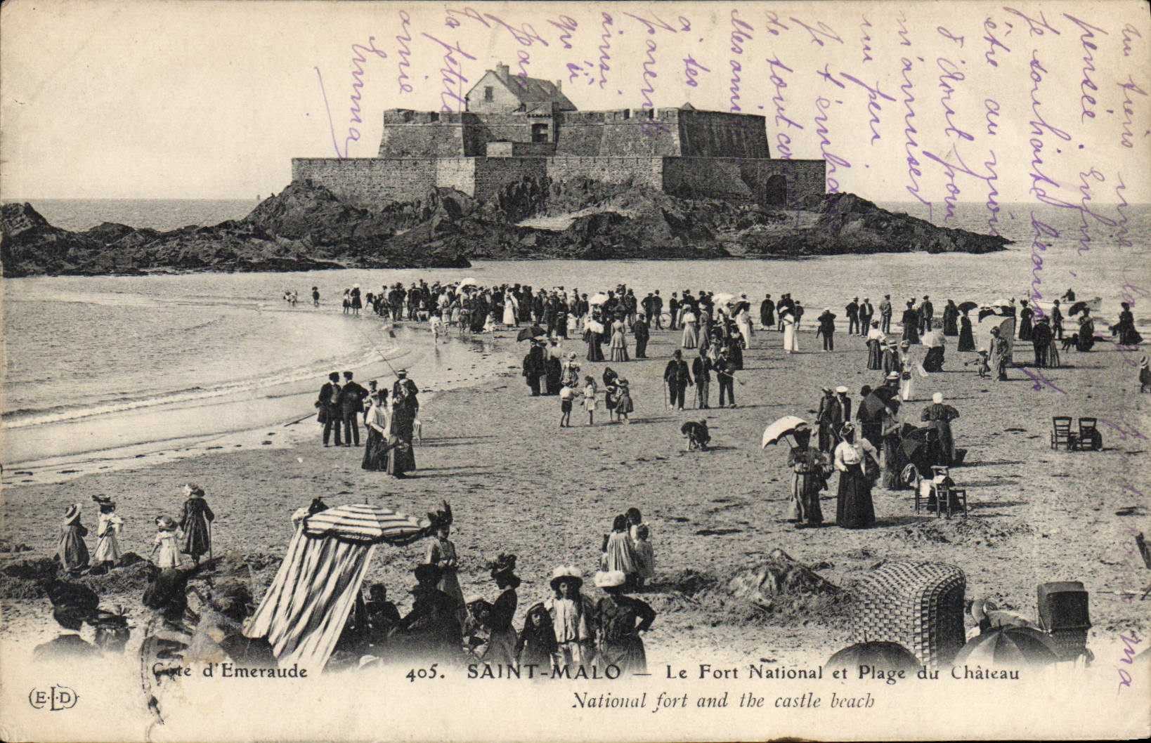 CPA Saint Malo Le Fort National et Plage du Chateau Cote d'Emeraude