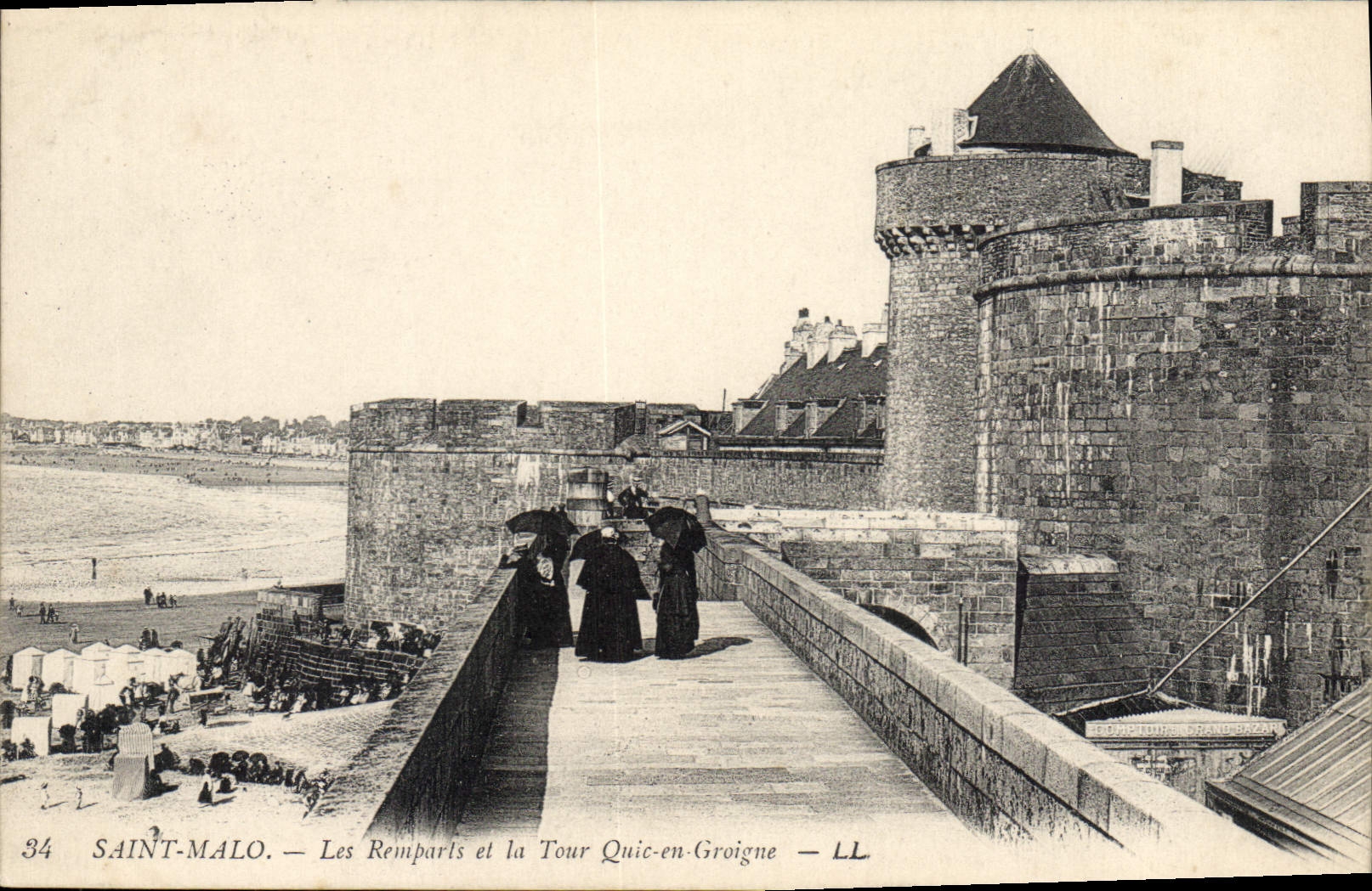CPA Saint Malo Les Remparts et la Tour Quic en Graigne