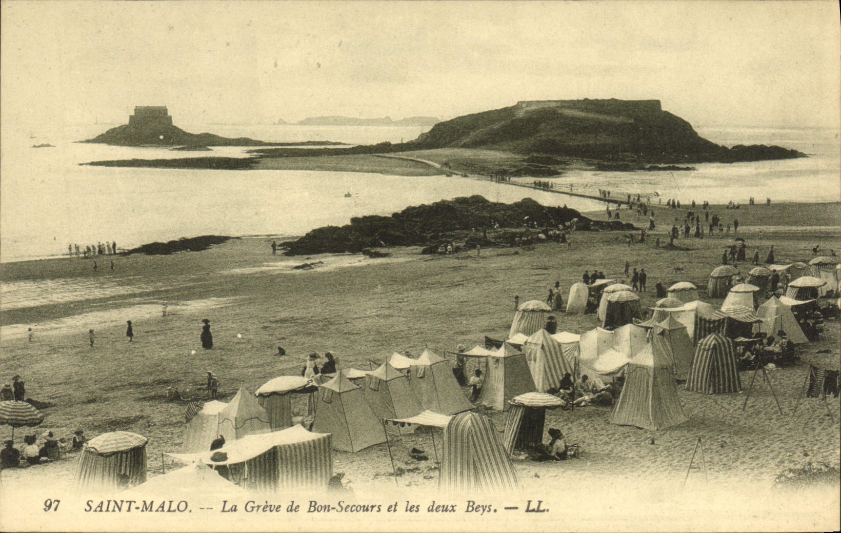 CPA St Malo La Greve de Bon Secours et les deux Beys