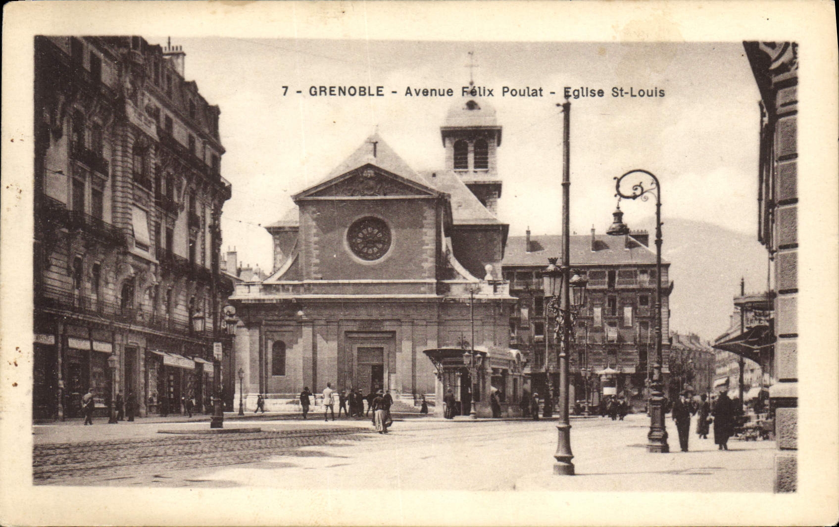 CPA Grenoble Avenue Felix Poulat Eglise St Louis