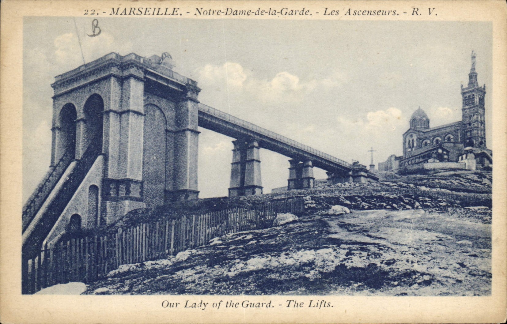 CPA Marseille Notre Dame de la Garde Les Ascenseurs