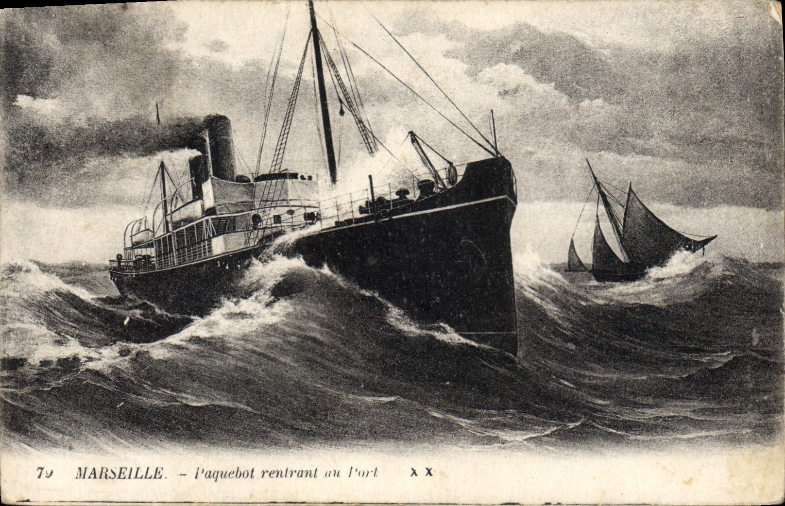 CPA Marseille Paquebot rentrant au Port