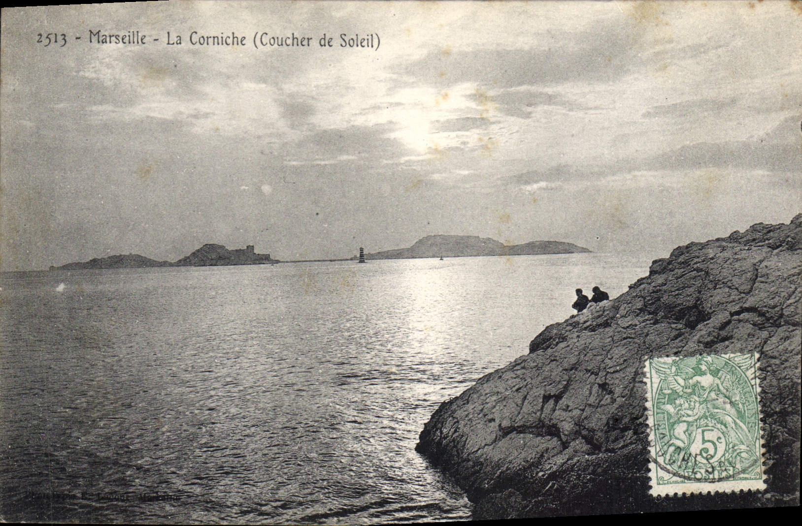 CPA Marseille La Corniche (Coucher de Soleil)
