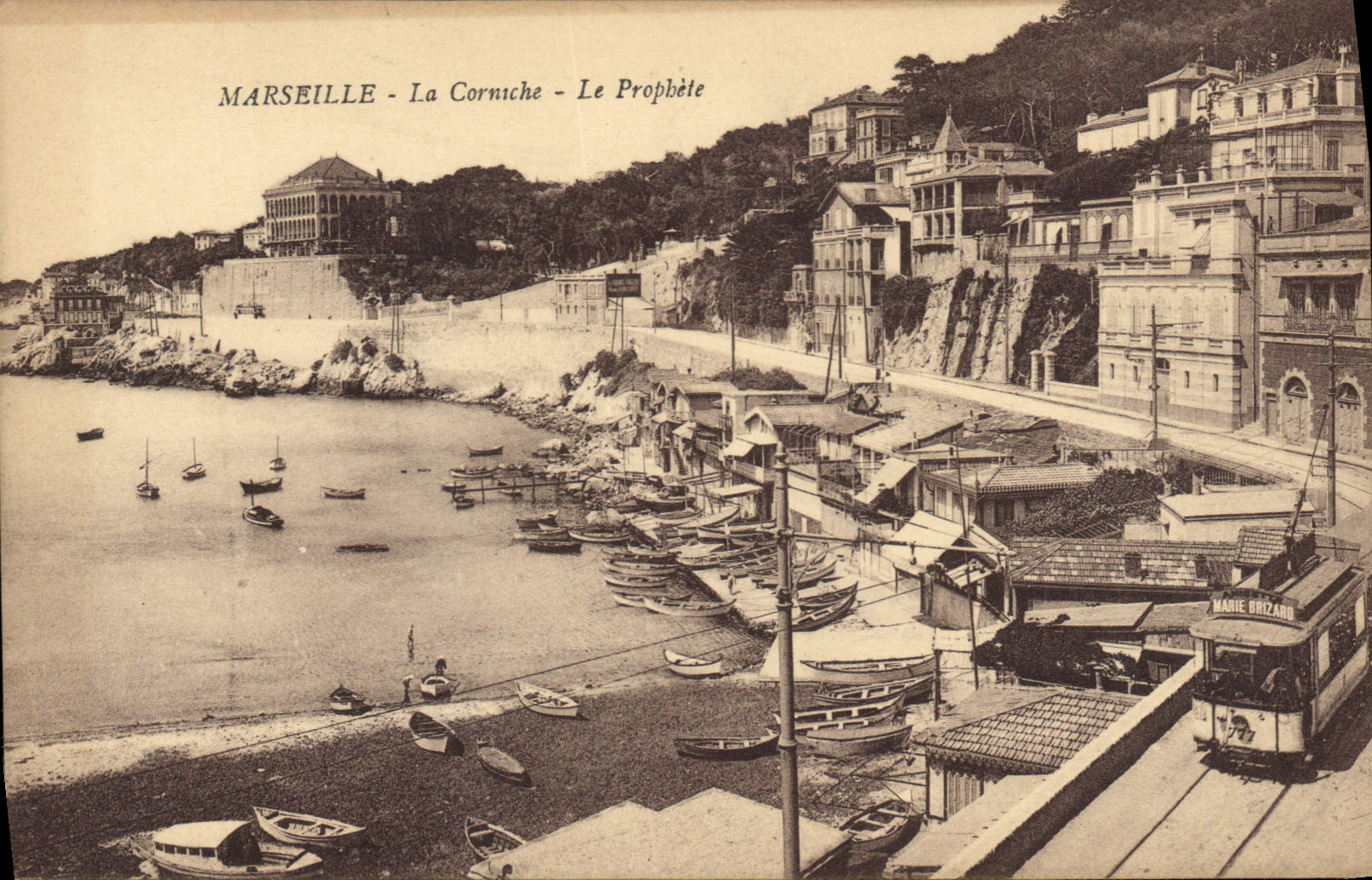 CPA Marseille La Corniche Le Prophete Tramway