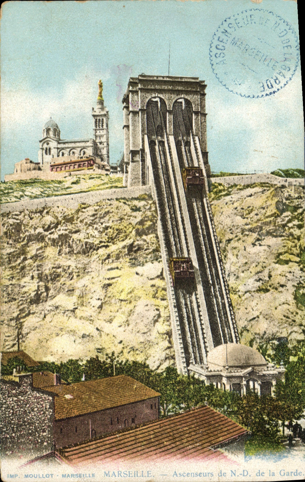 CPA Marseille Ascenseurs de N D de la Garde