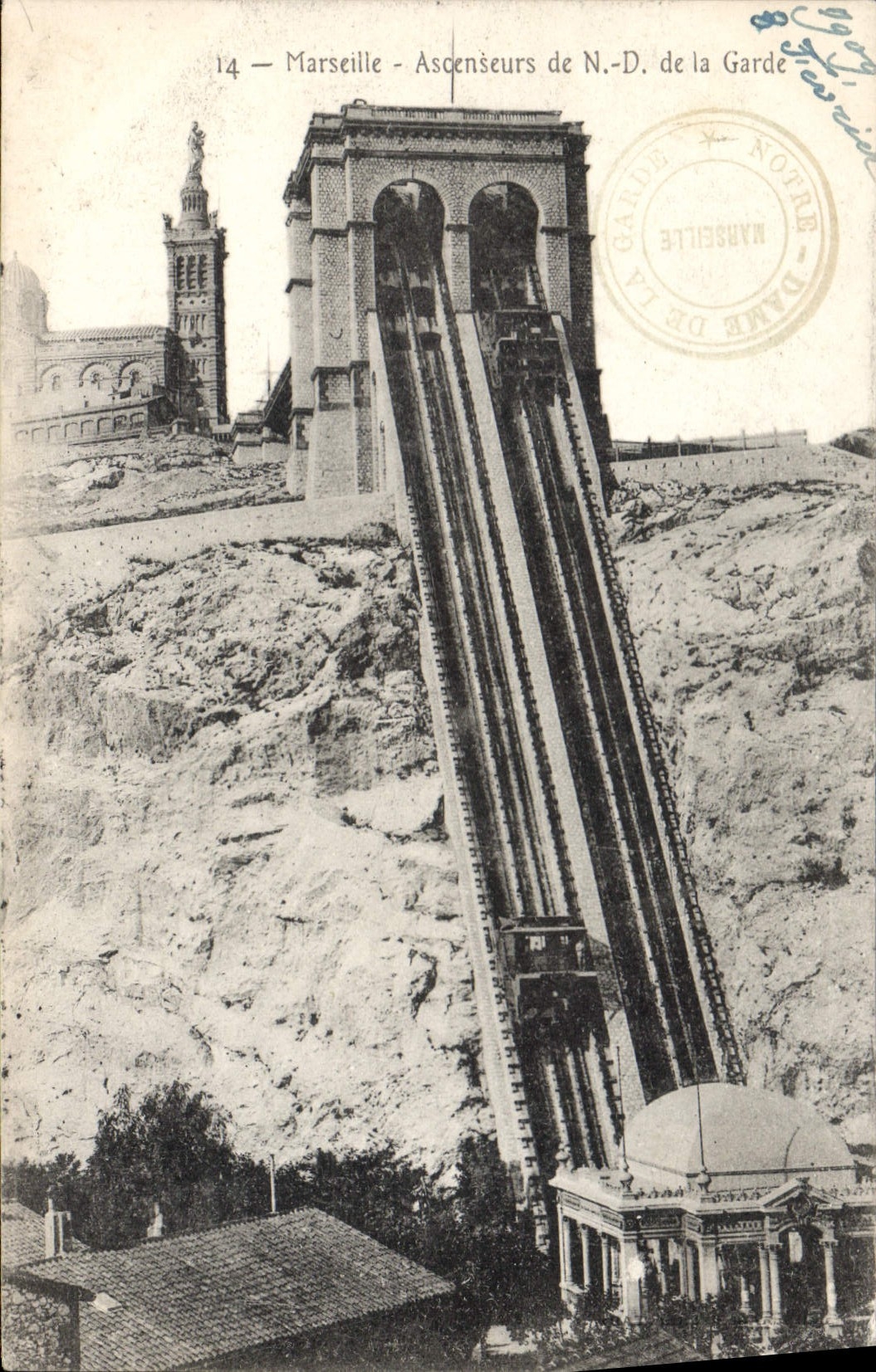 CPA Marseille Ascenseurs de N D de la Garde