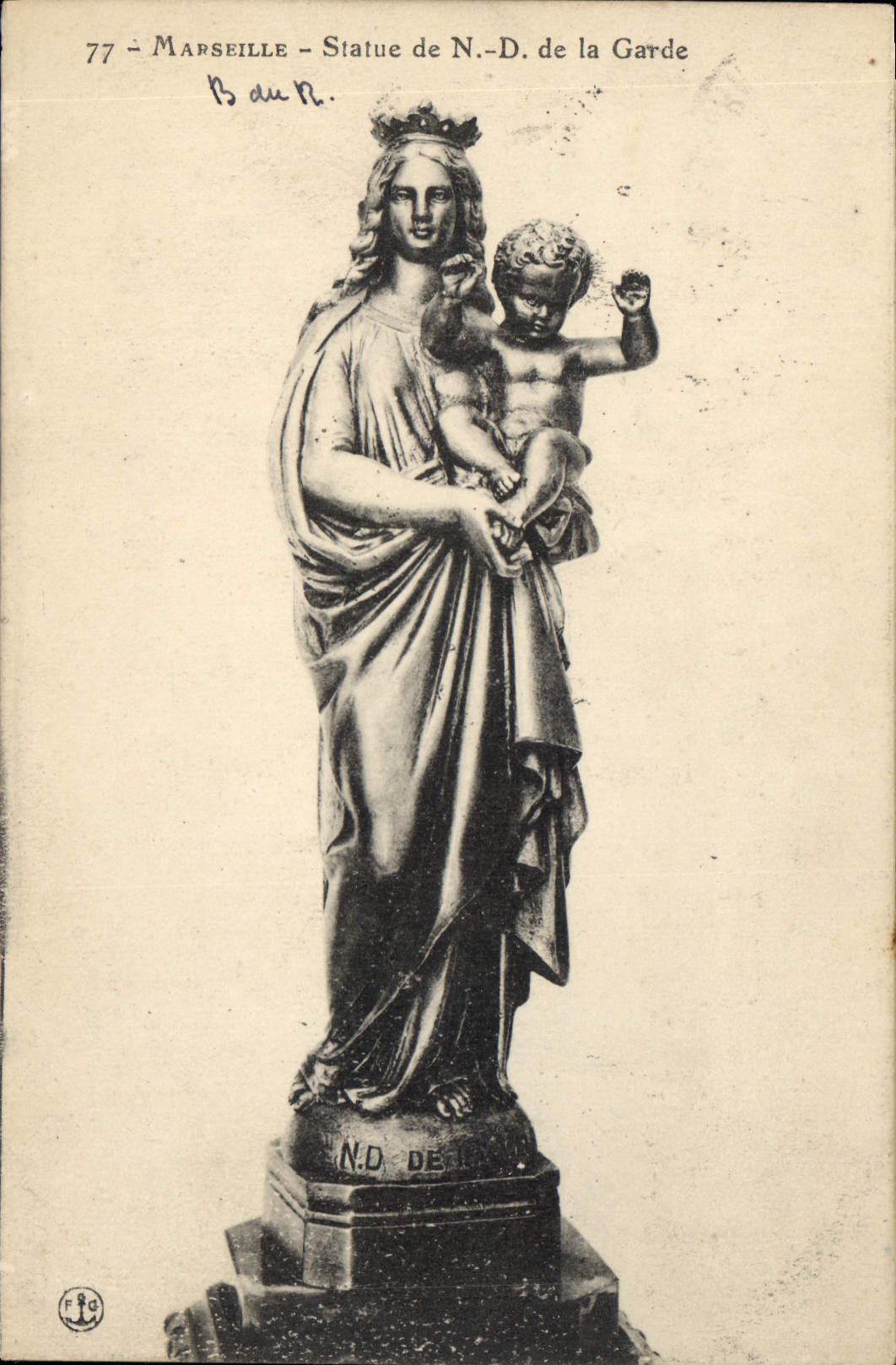 CPA Marseille Statue de N D de la Garde