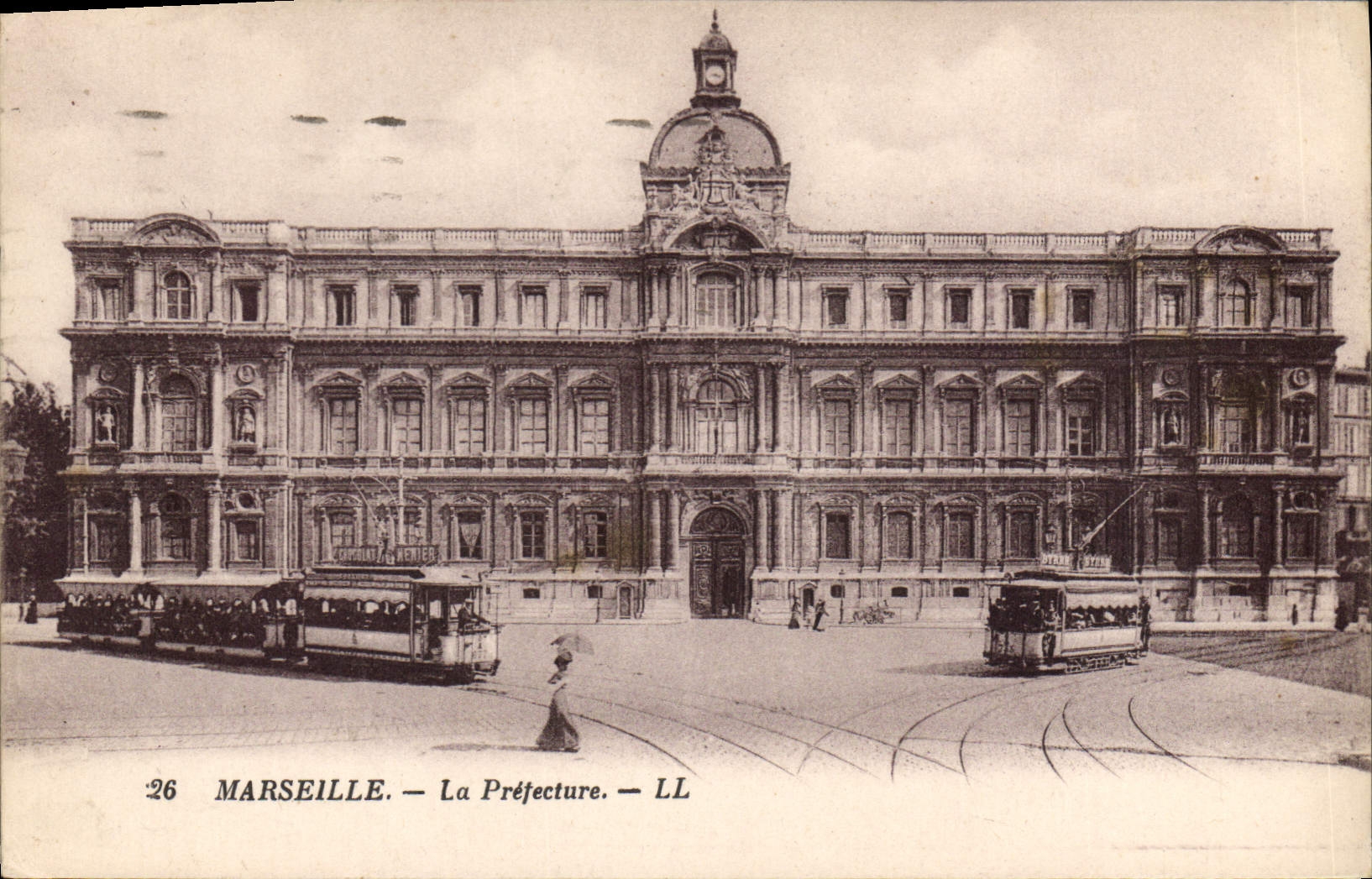 CPA Marseille La Prefecture Tramway