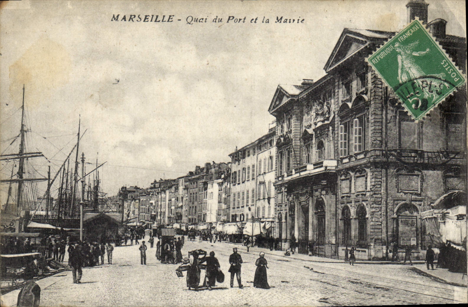 CPA Marseille Quai du Port et la Mairie