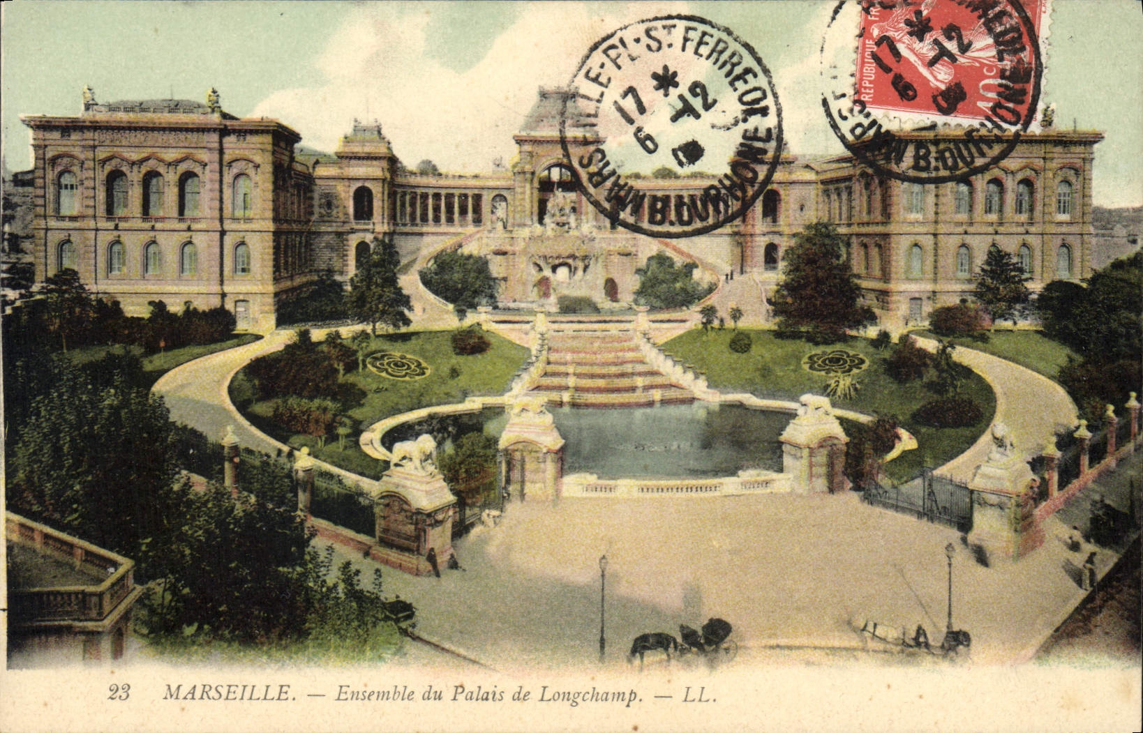 CPA Marseille Ensemble du Palais de Longchamp