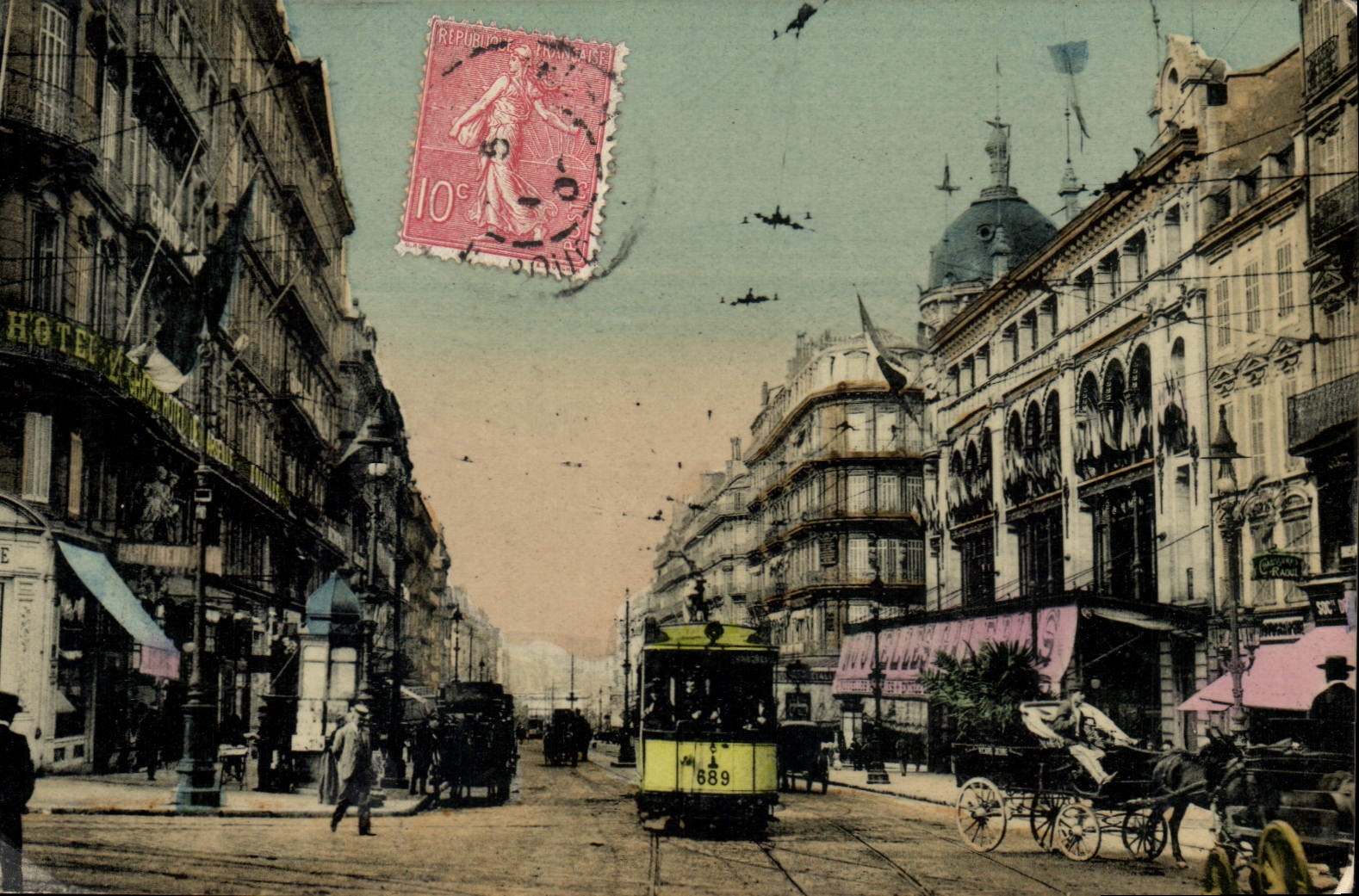CPA Marseille La Rue Noailles Tramway