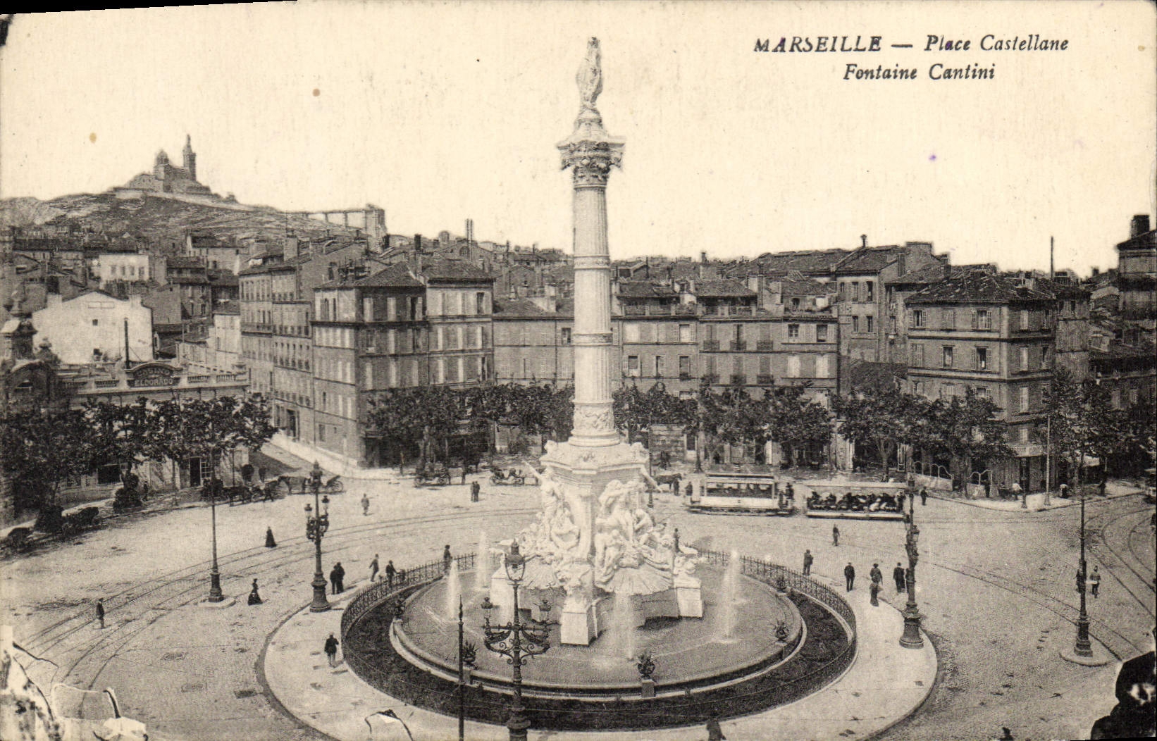CPA Marseille Place Castellane Fontaine Cantini