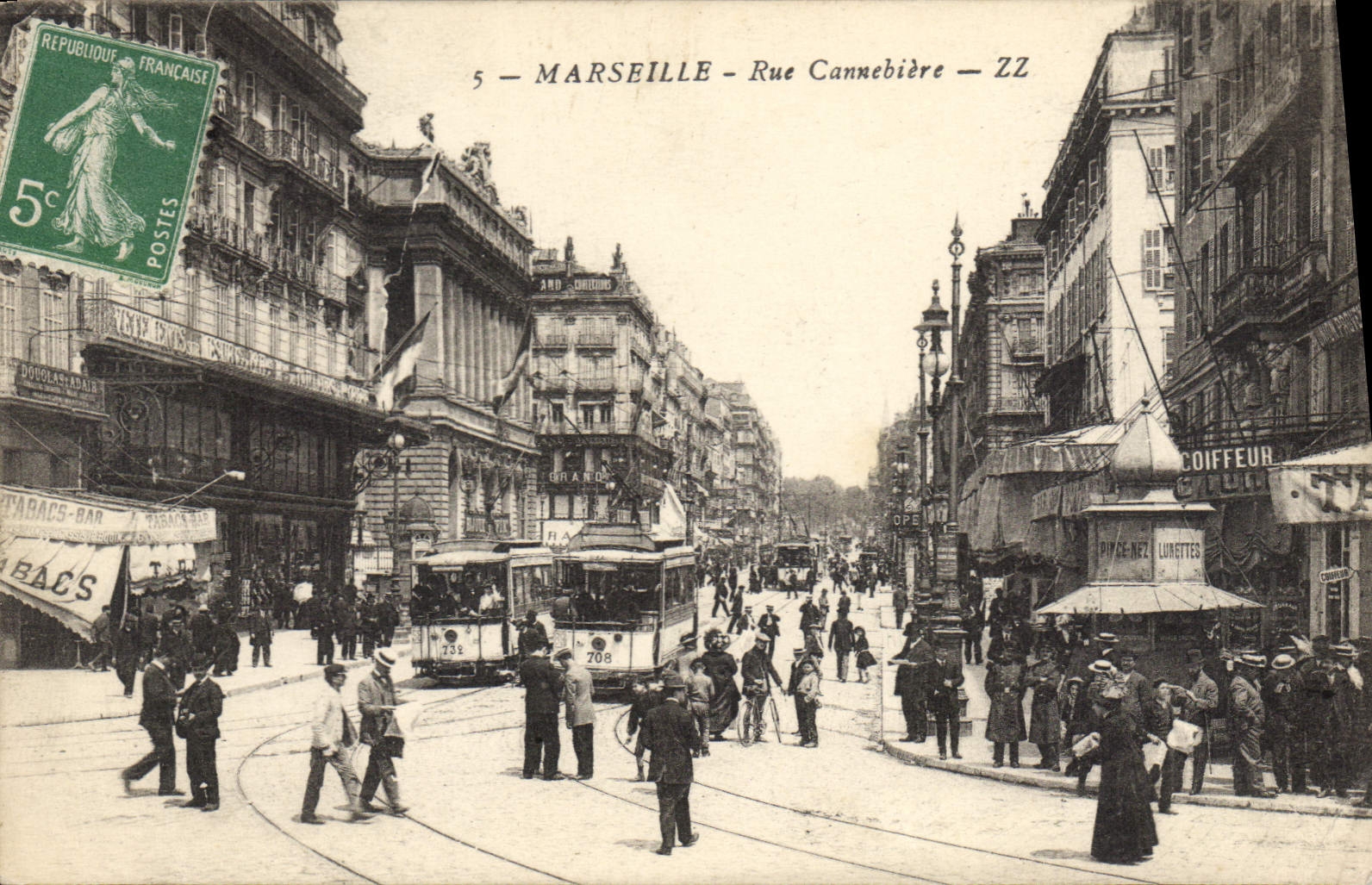 CPA Marseille Rue Cannebiere Tramway