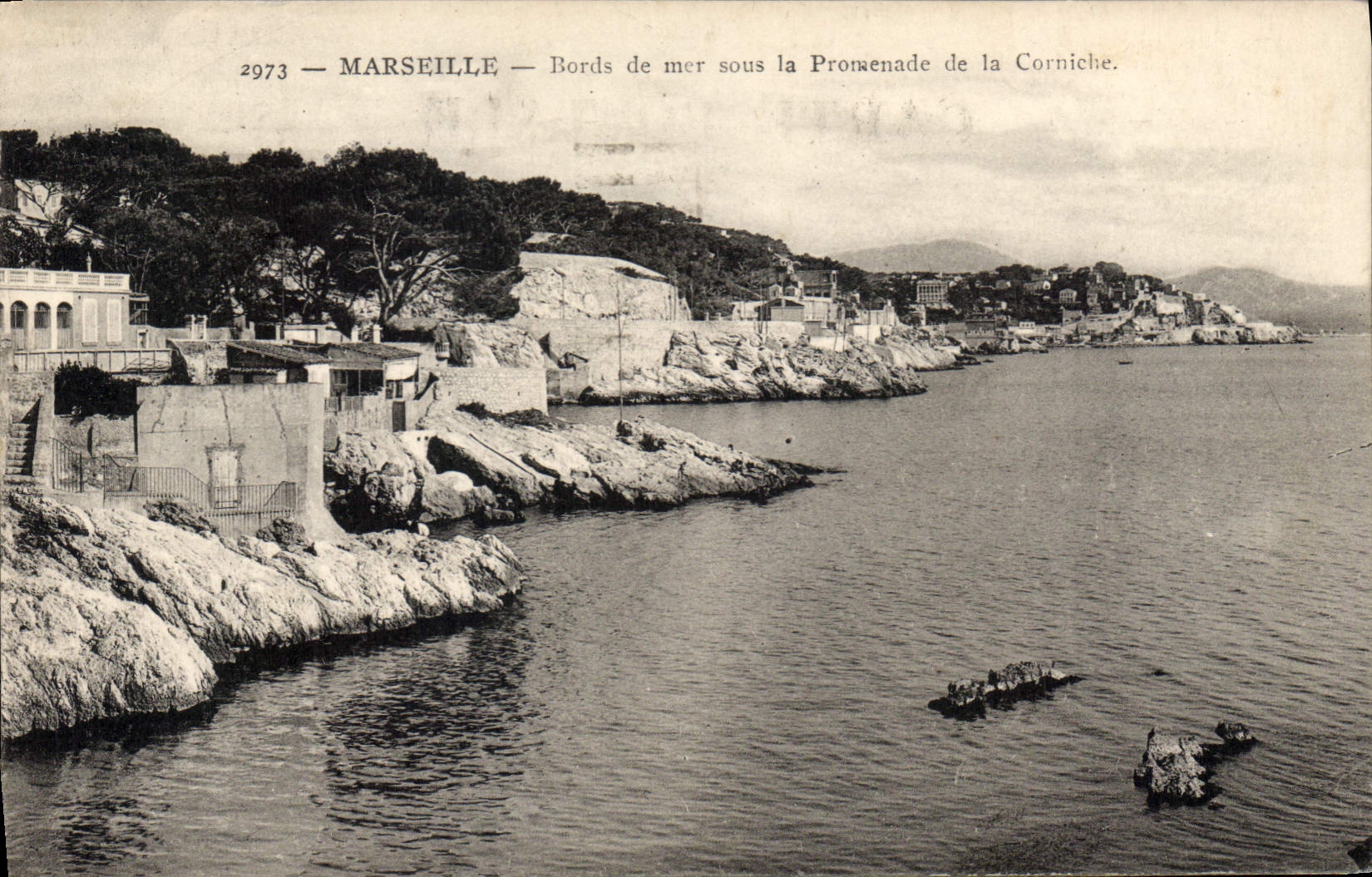 CPA Marseille Bords de mer sous la Promenade de la Corniche