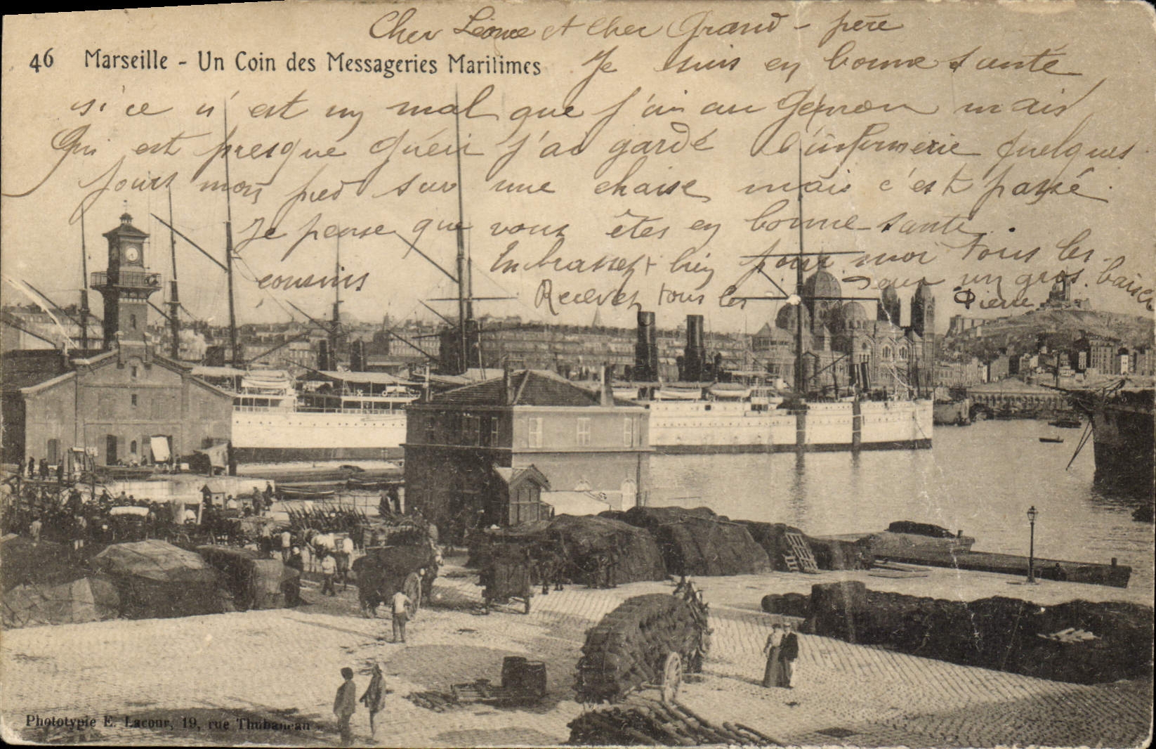 CPA Marseille Un Coin des Messageries Maritimes