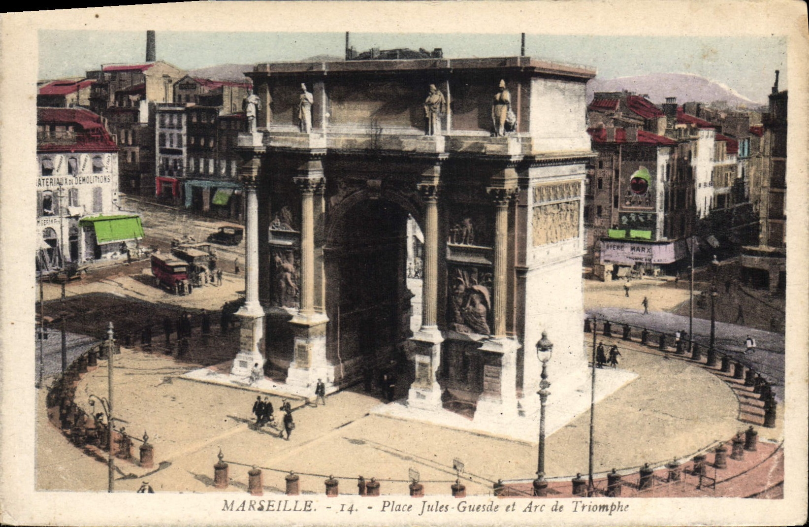 CPA Marseille Place Jules Guesde et Arc de Triomphe