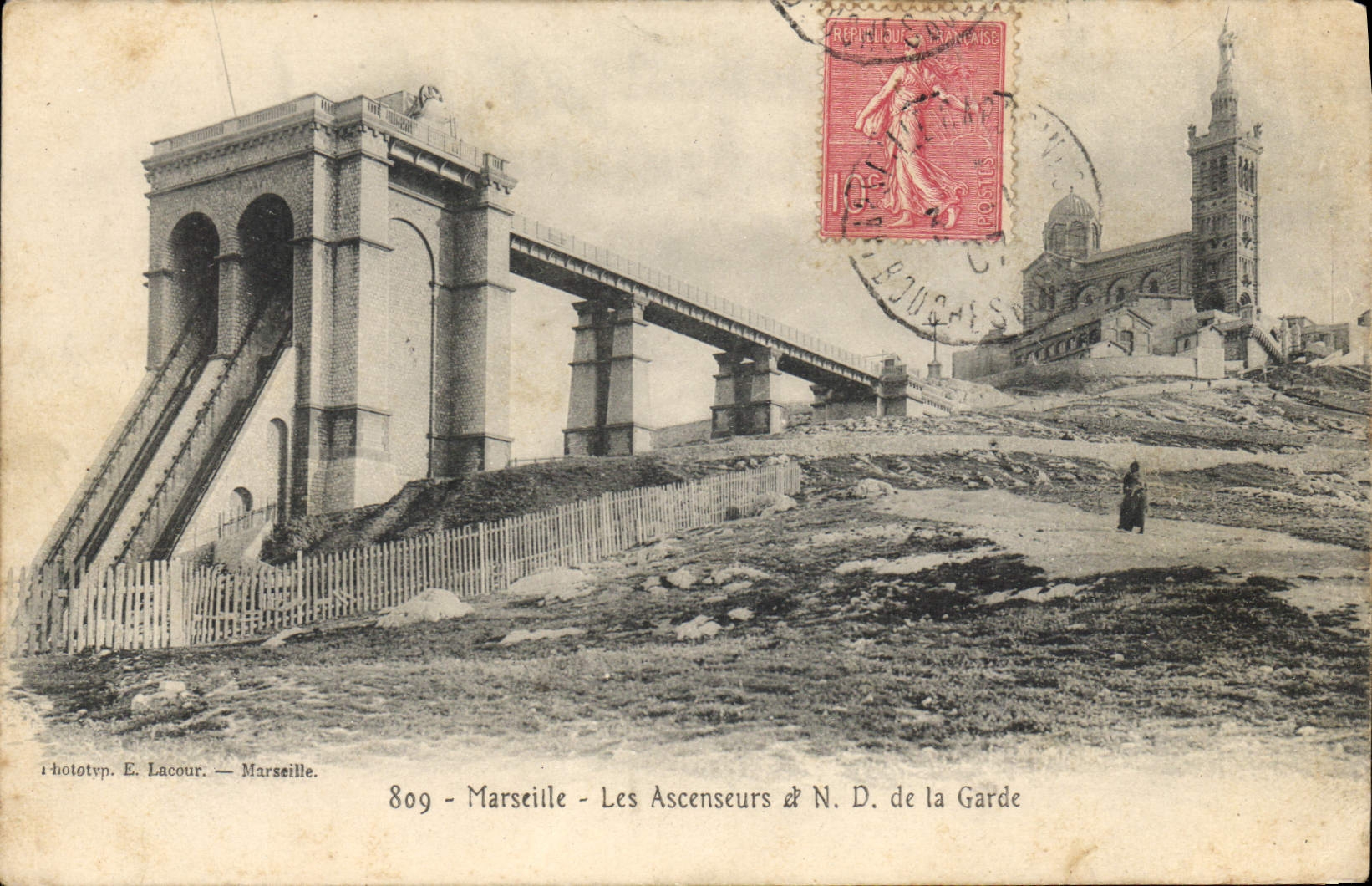 CPA Marseille Les Ascenseurs et N D de la Garde