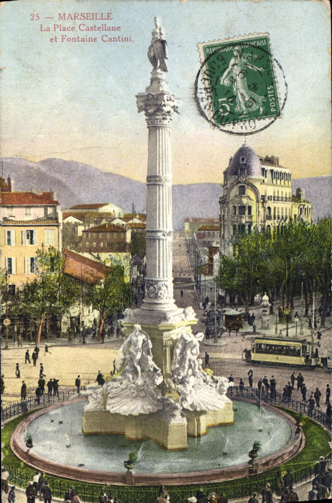 CPA Marseille Place Castellane et Fontaine Cantini