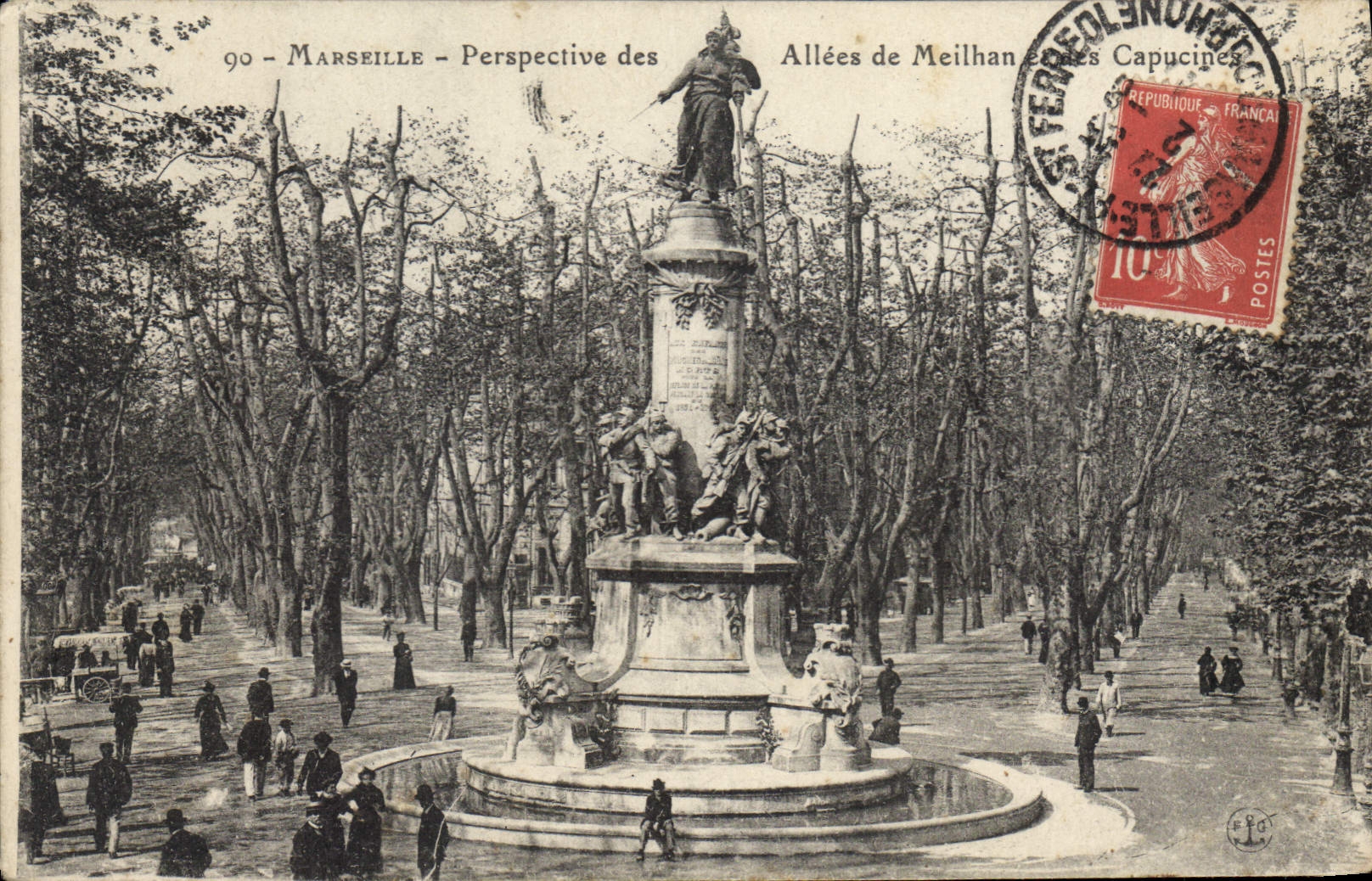 CPA Marseille Perspective des Allees de Meilhan et des Capucines