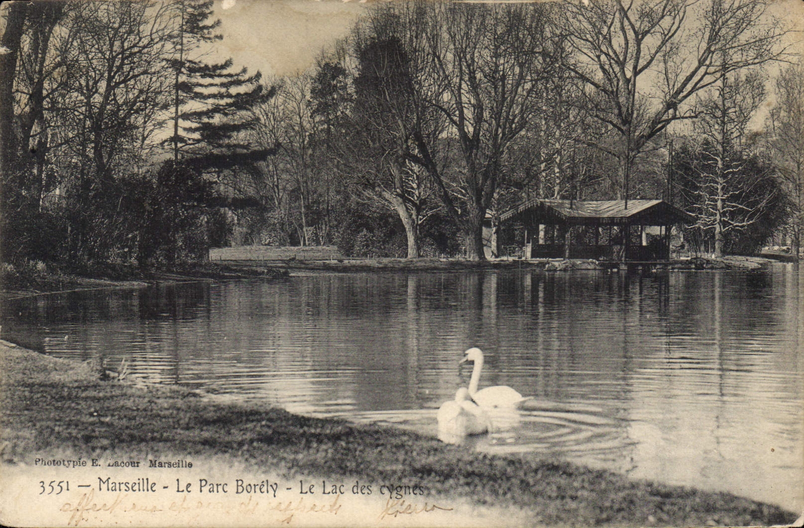CPA Marseille Le Parc Borely Le Lac des cygnes