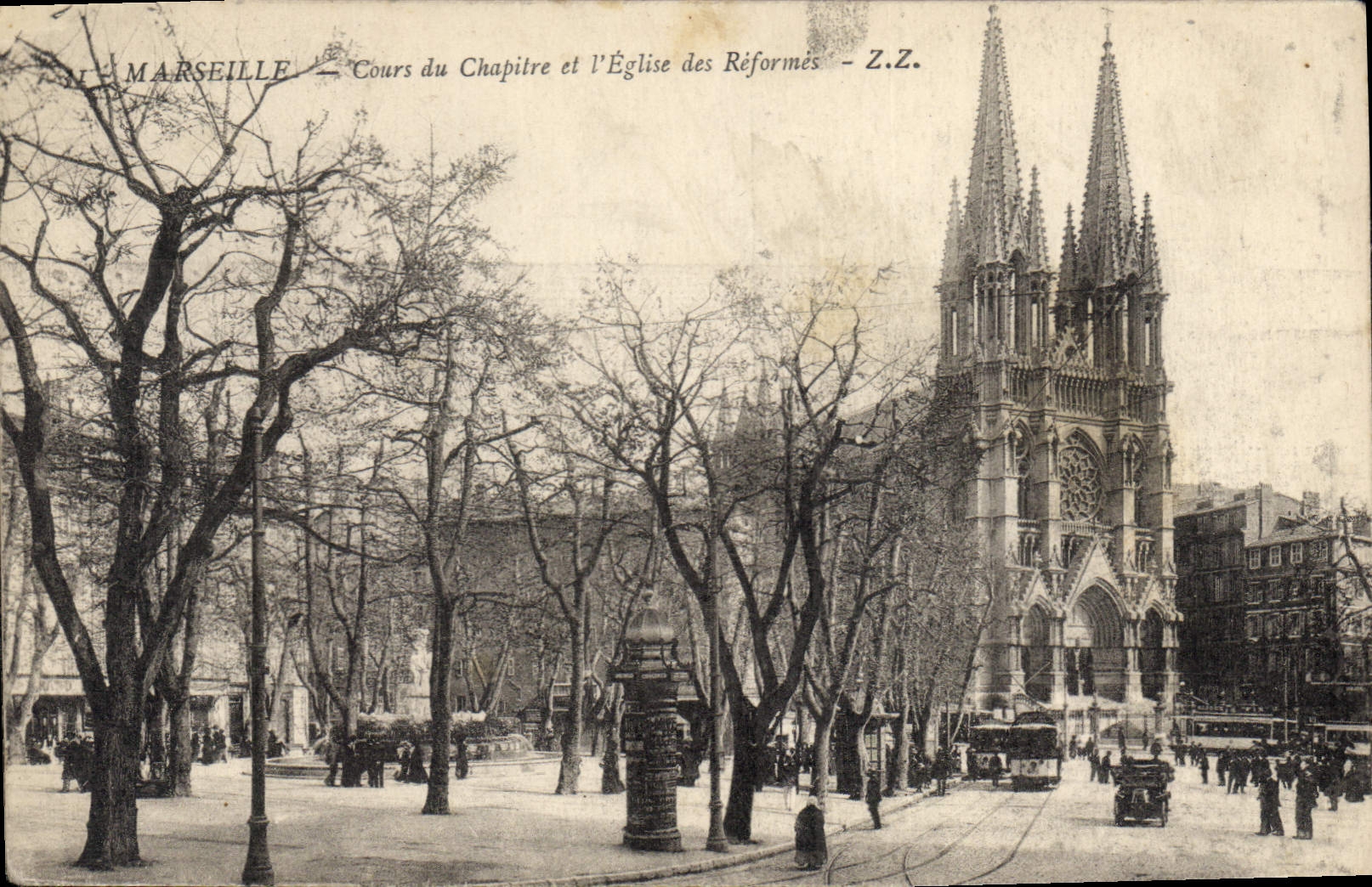 CPA Marseille Cours du Chapitre et l'Eglise des Reformes