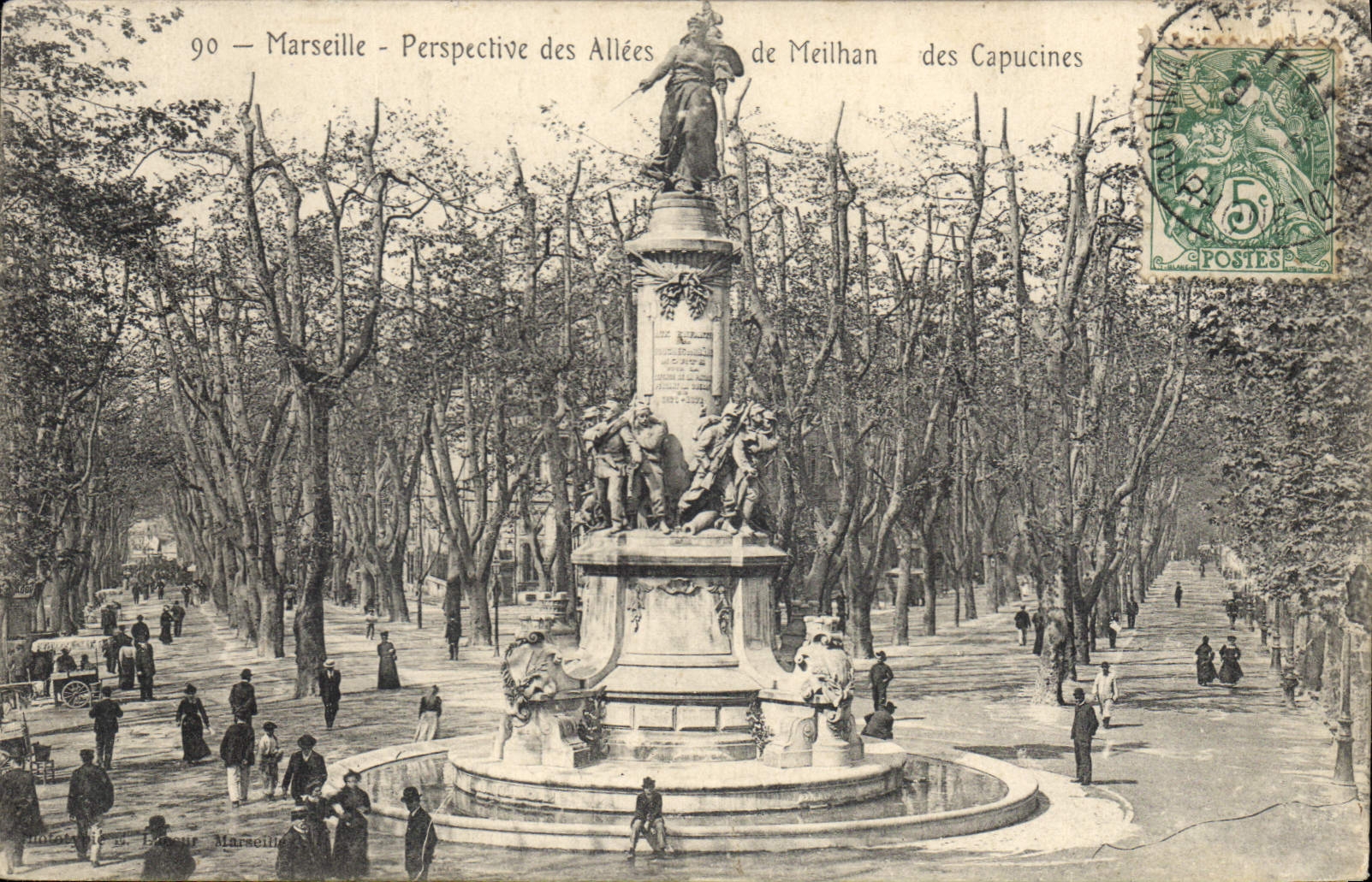 CPA Marseille Perspective des Allees de Meilhan des Capucines
